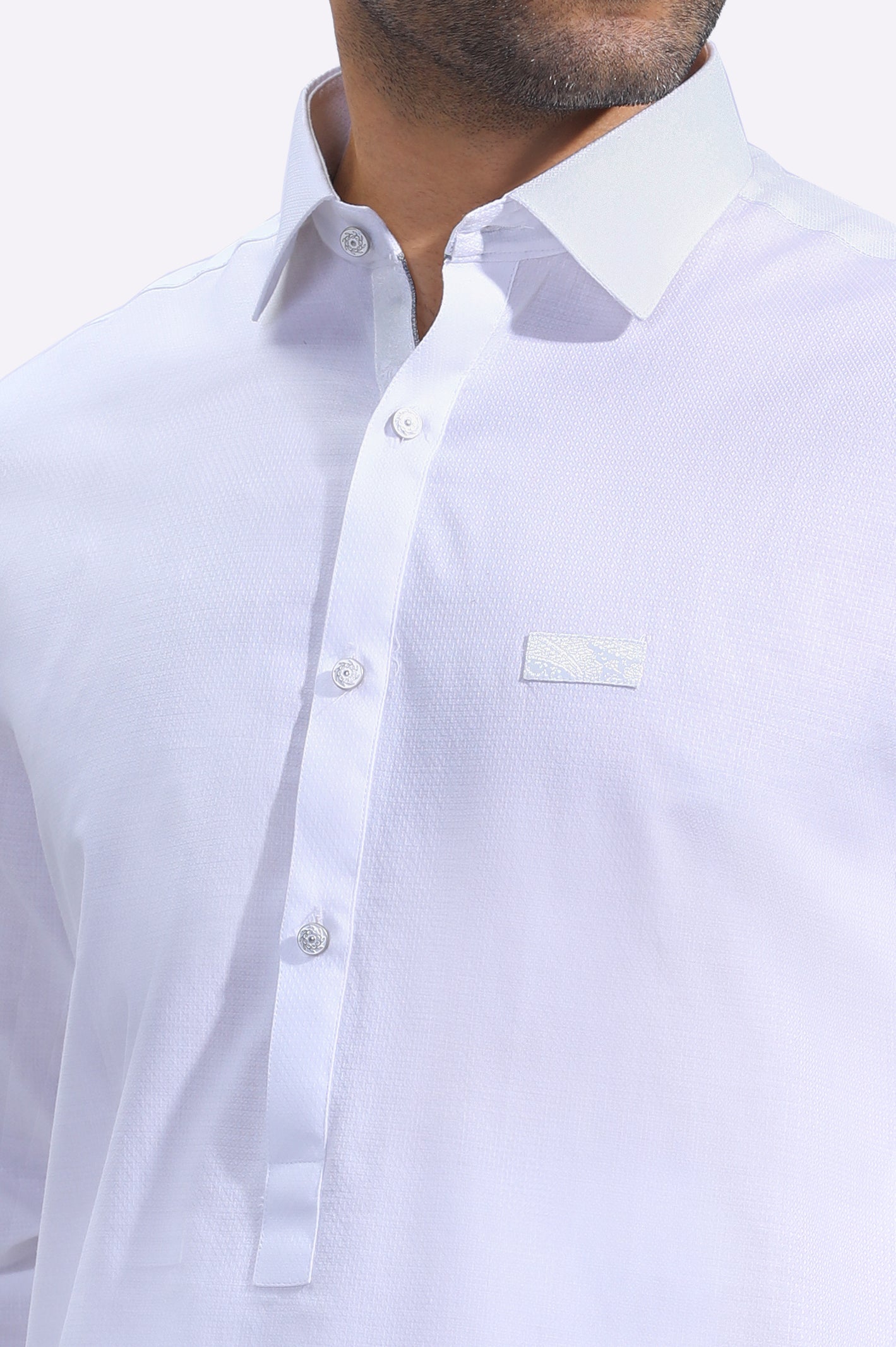 White Cotton Shalwar Kameez - Image 3