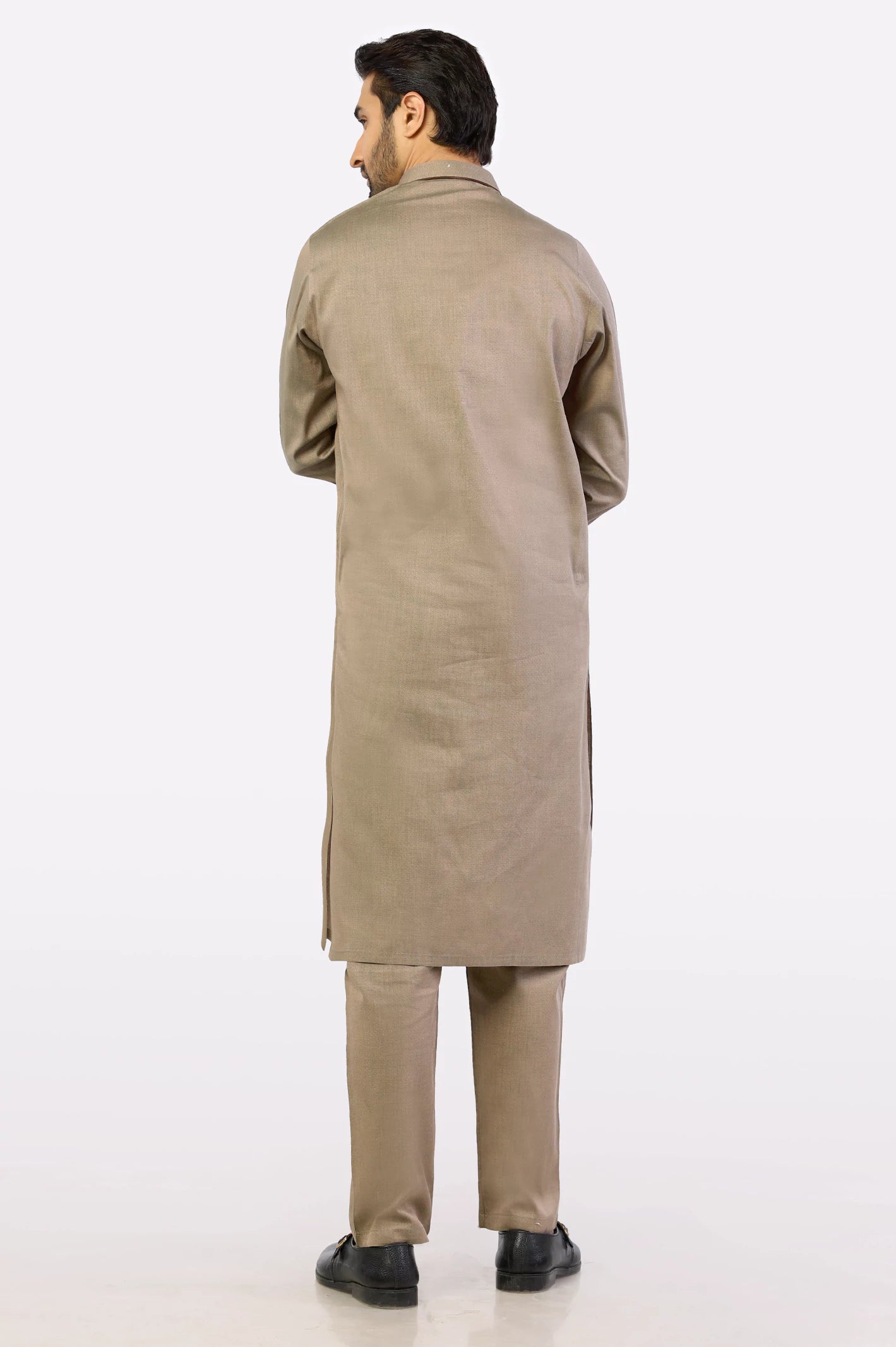 Brown Wash & Wear Kurta Pajama - Image 4
