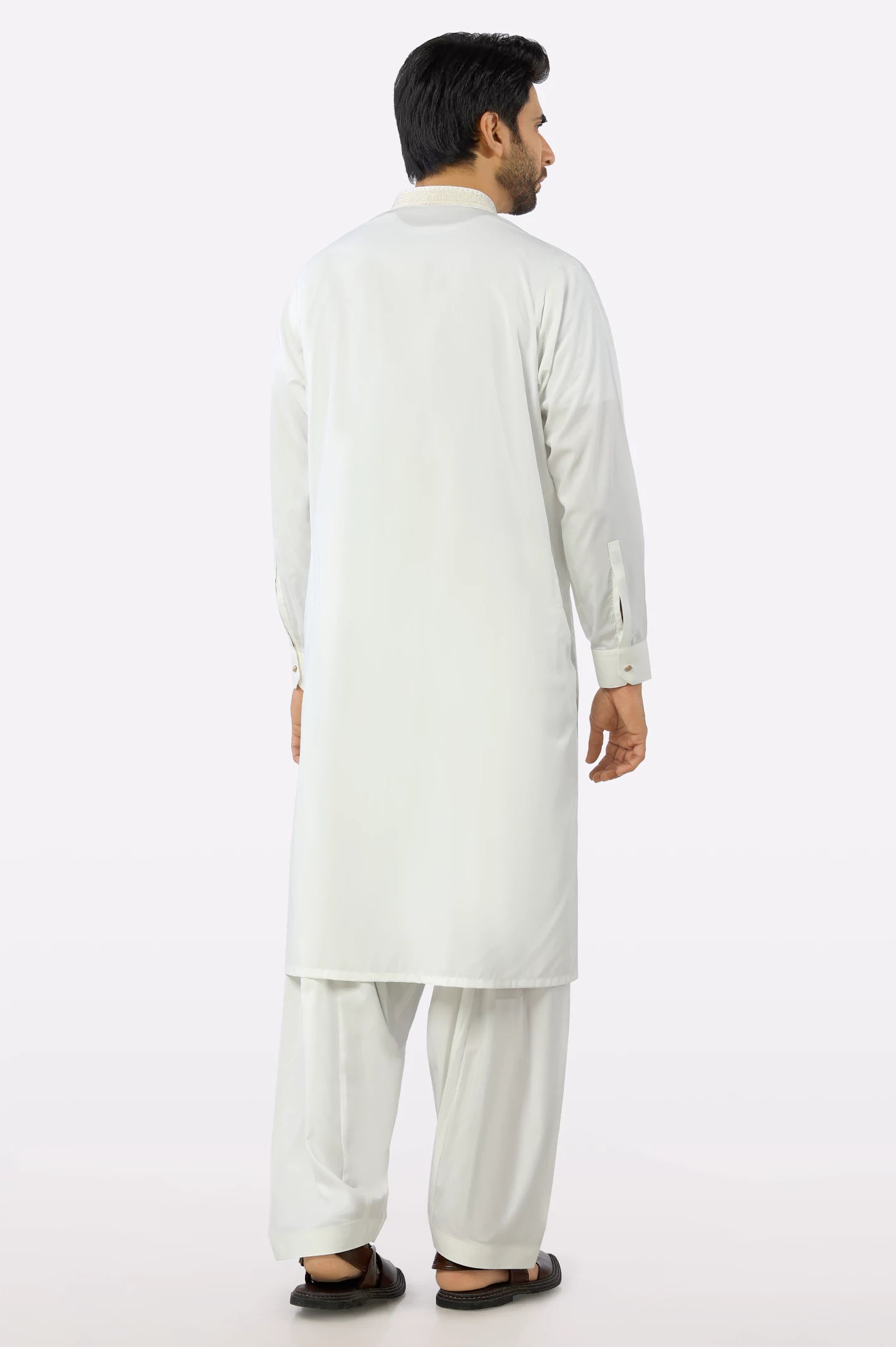 Off White Wash & Wear Shalwar Kameez - Image 4