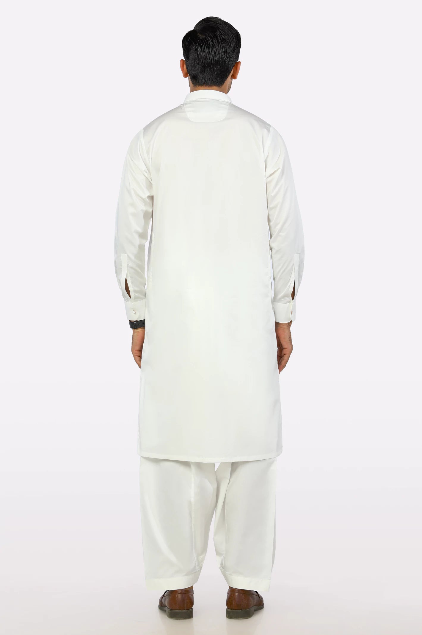 Off White Cotton Shalwar Kameez - Image 3