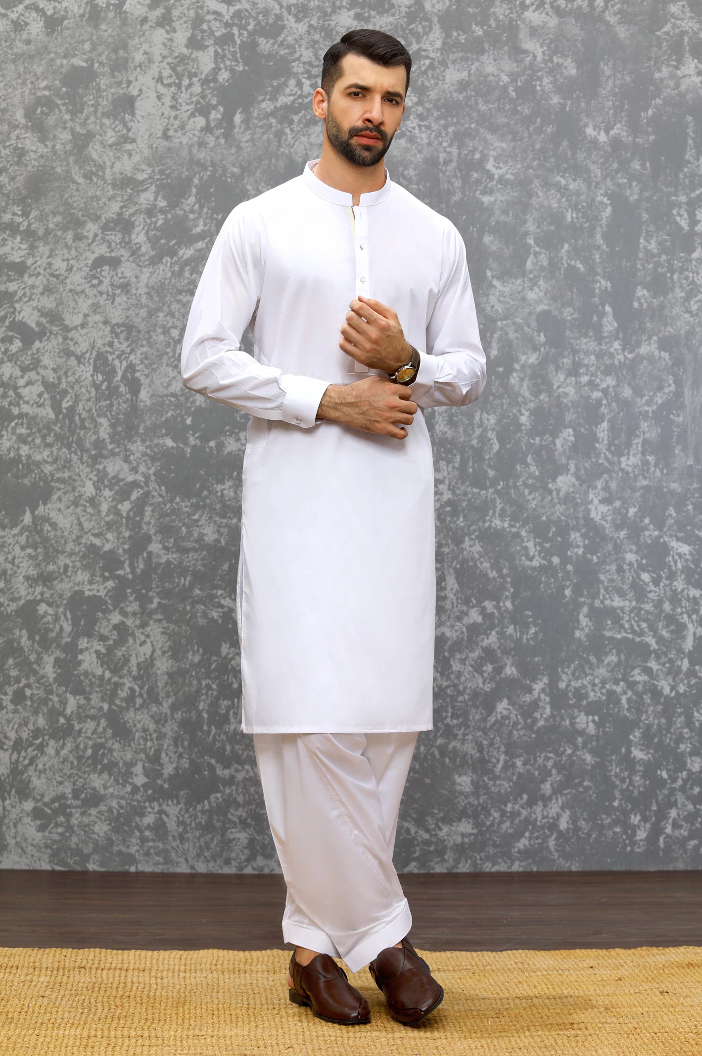 White Cotton Shalwar Kameez - Image 2