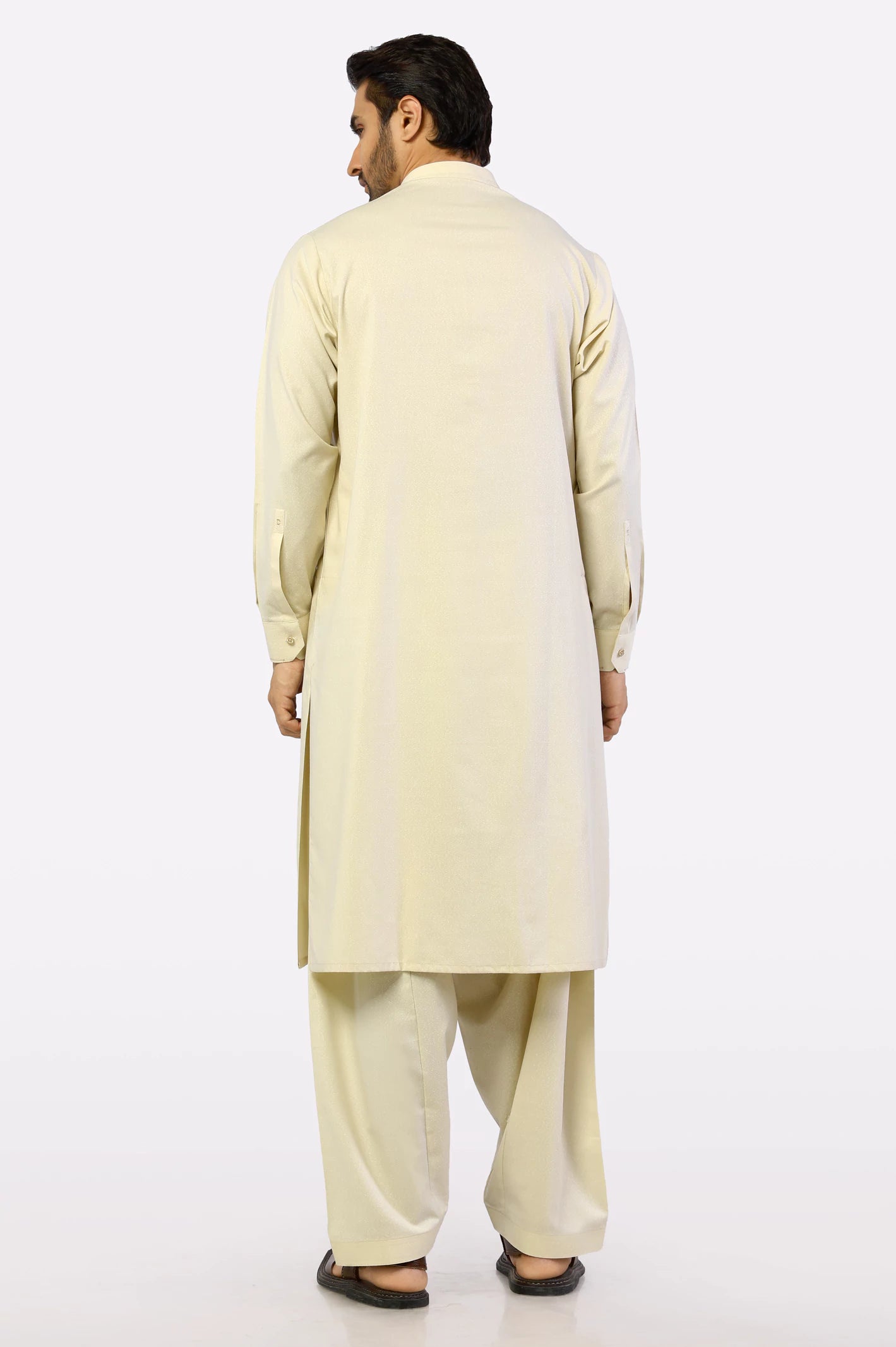 Cream Wash & Wear Shalwar Kameez - Image 4