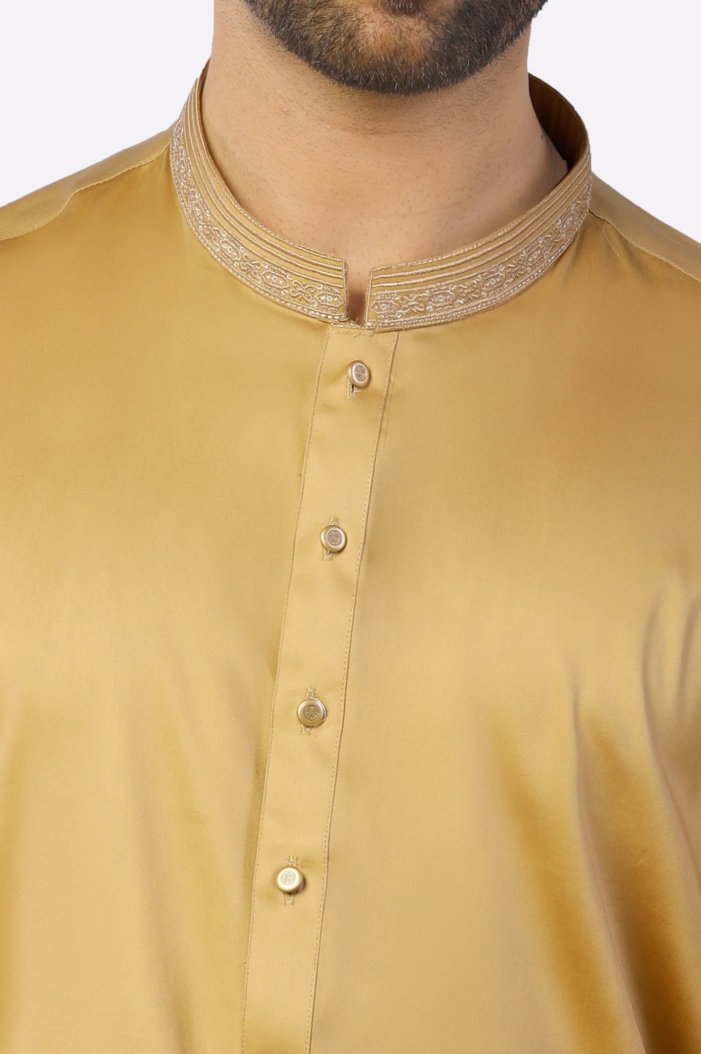 Mustard Cotton Shalwar Kameez - Image 3