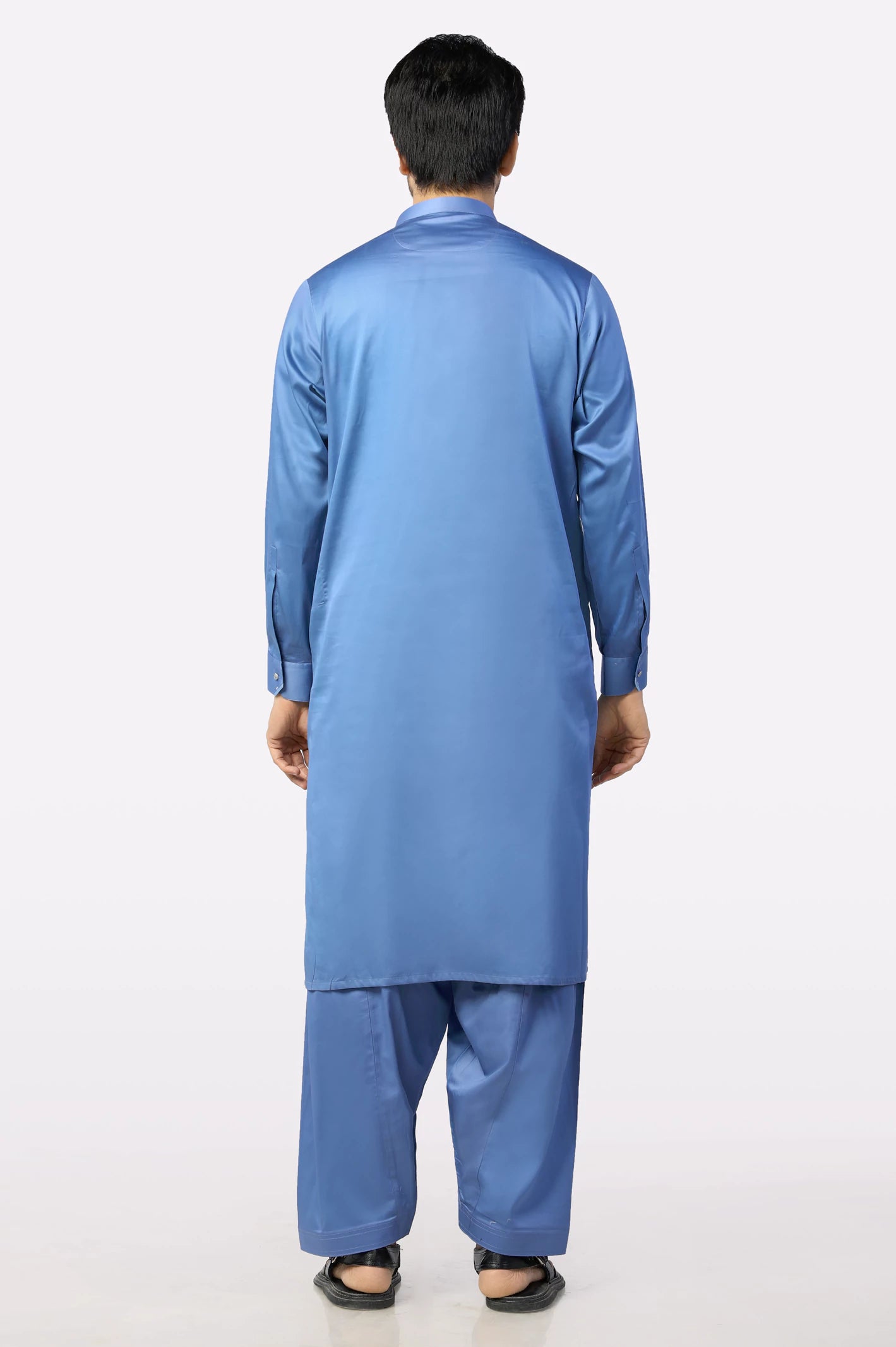 Blue Cotton Shalwar Kameez - Image 4