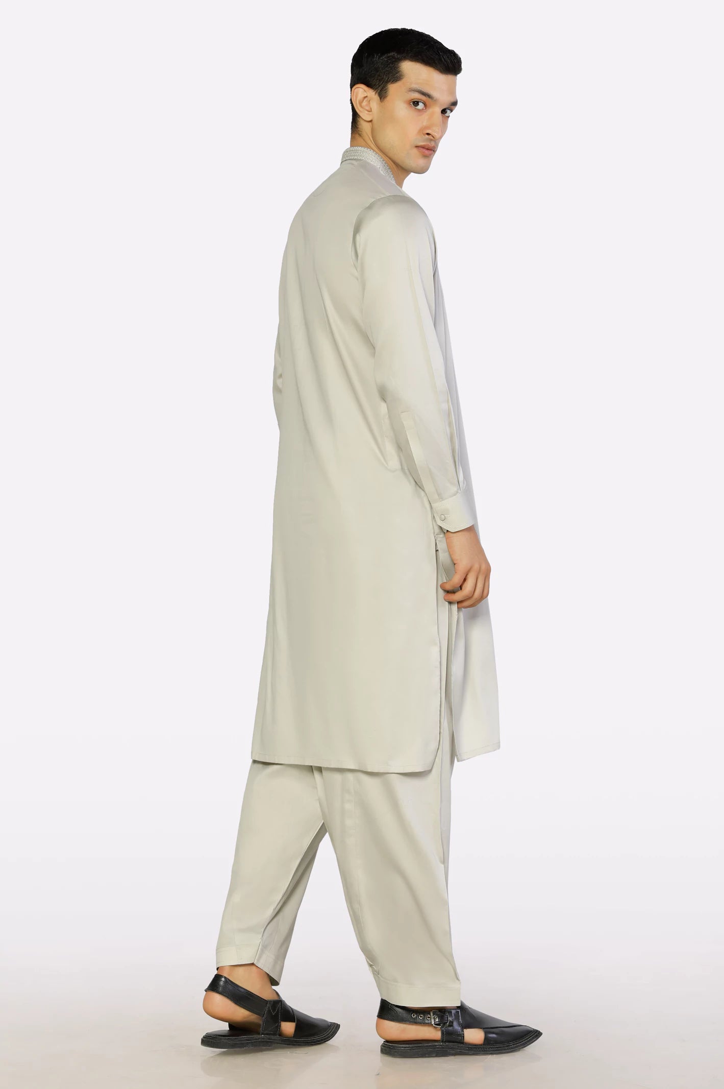 Light Beige Wash & Wear Shalwar Kameez - Image 4