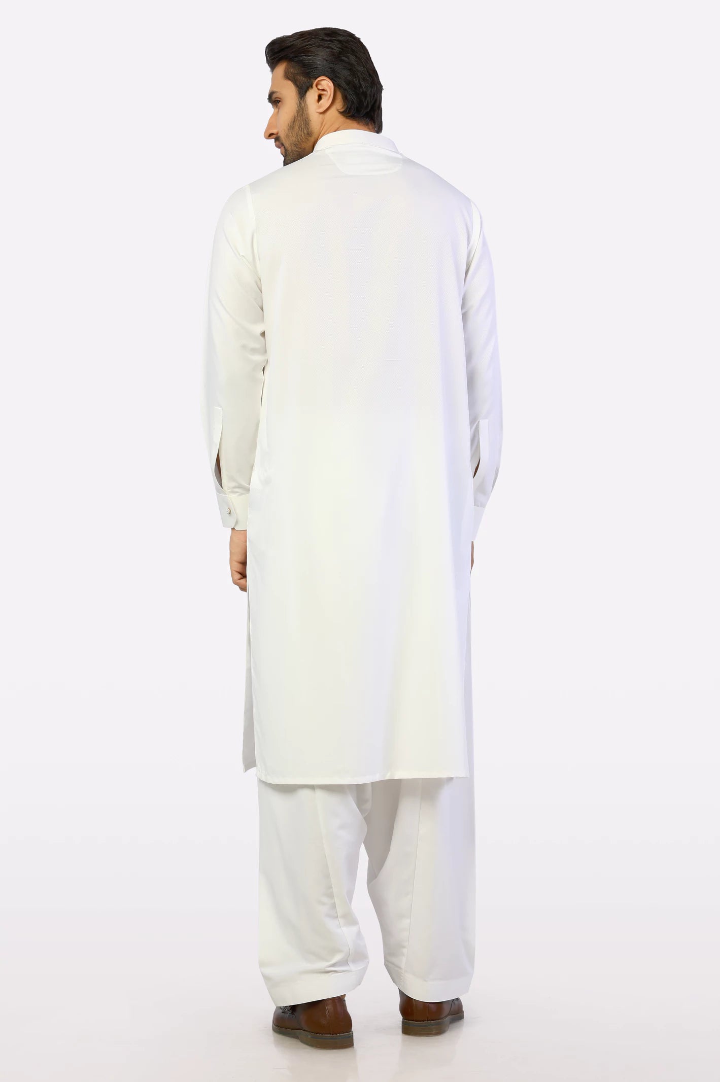 Off White Wash & Wear Shalwar Kameez - Image 4
