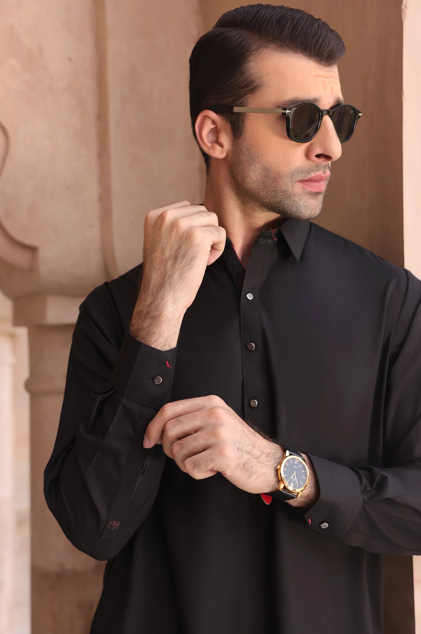Black Wash & Wear Shalwar Kameez - Image 3
