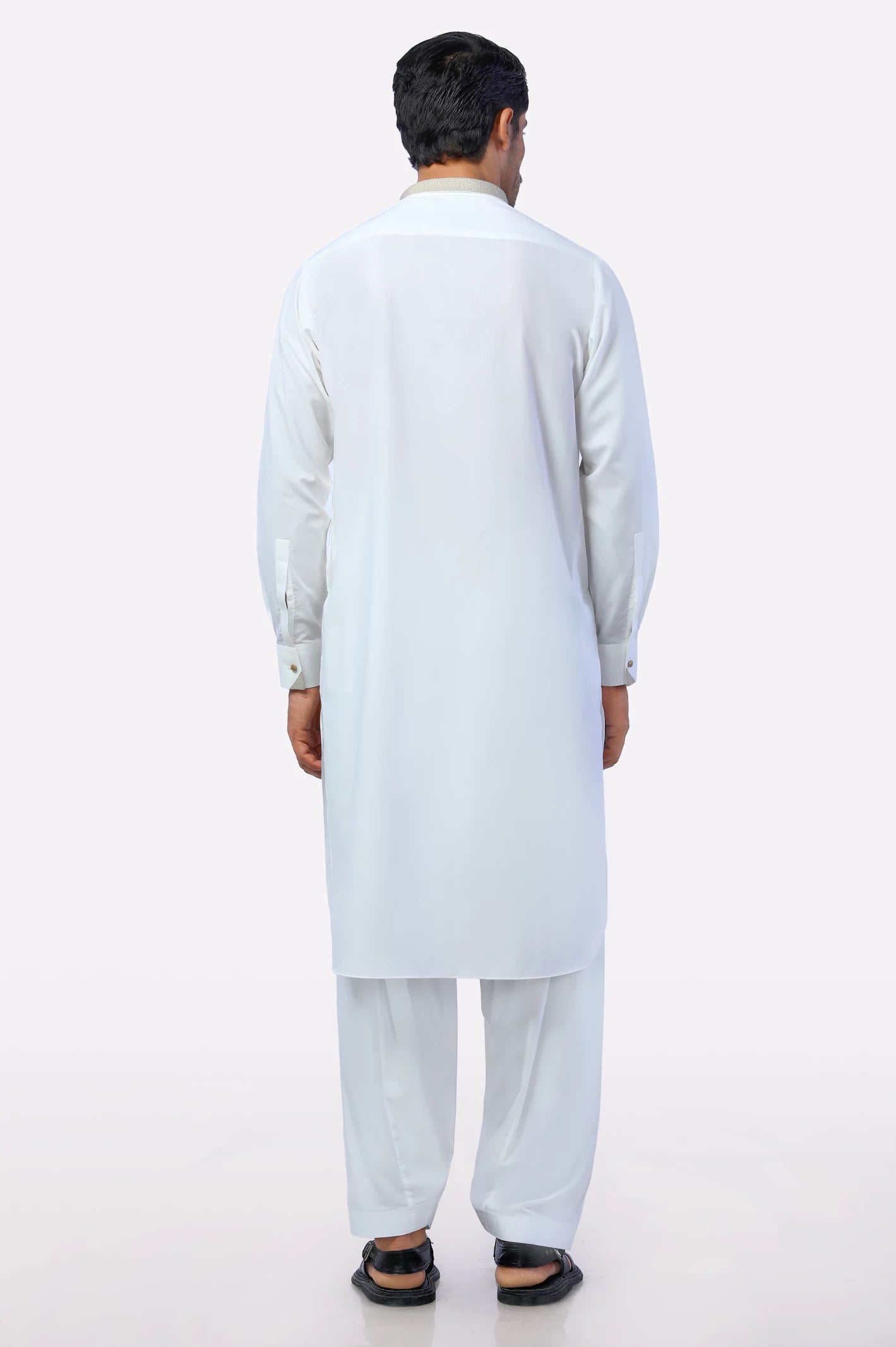 Off White Wash & Wear Shalwar Kameez - Image 4