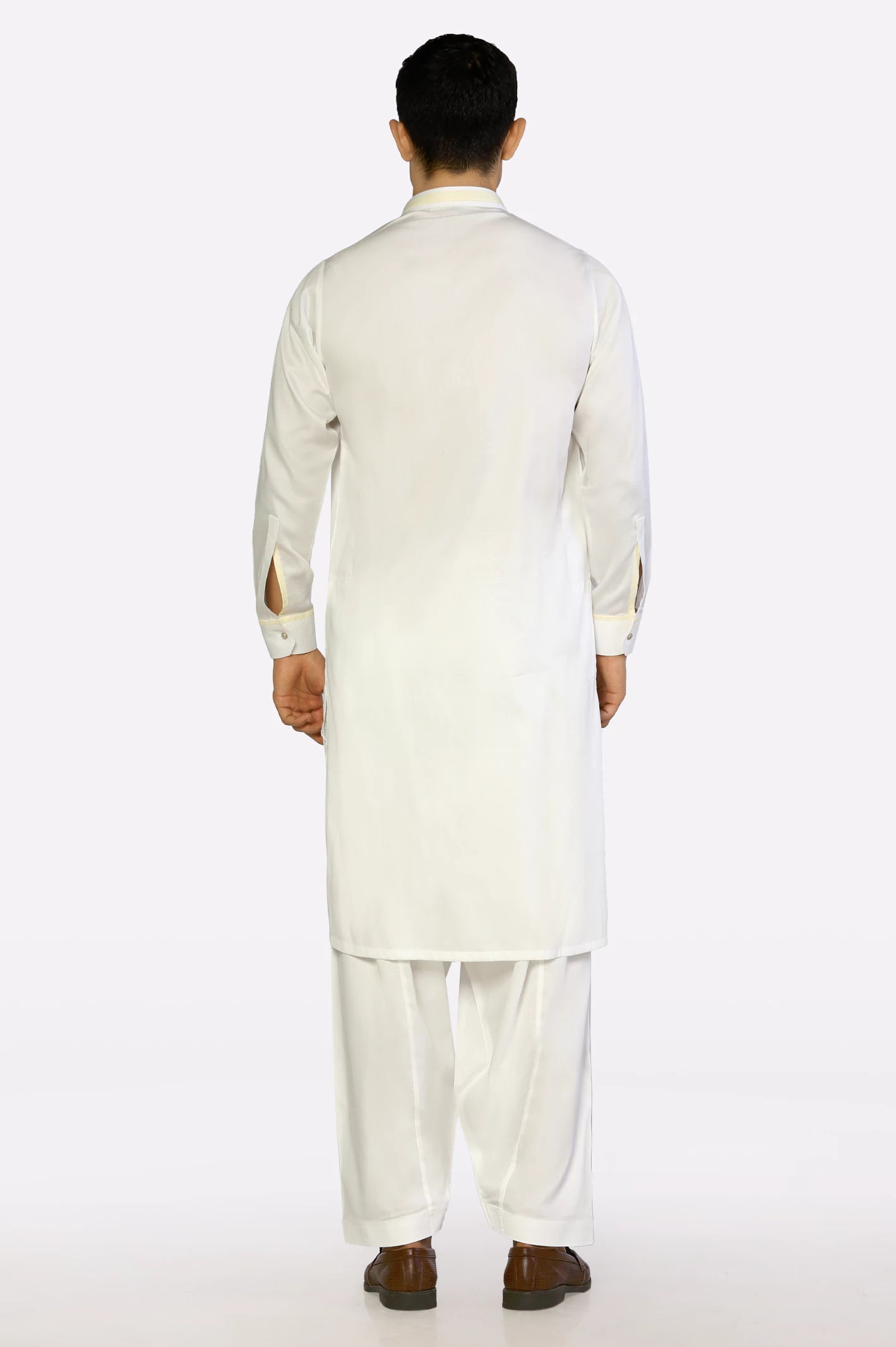 Off White Cotton Shalwar Kameez - Image 4