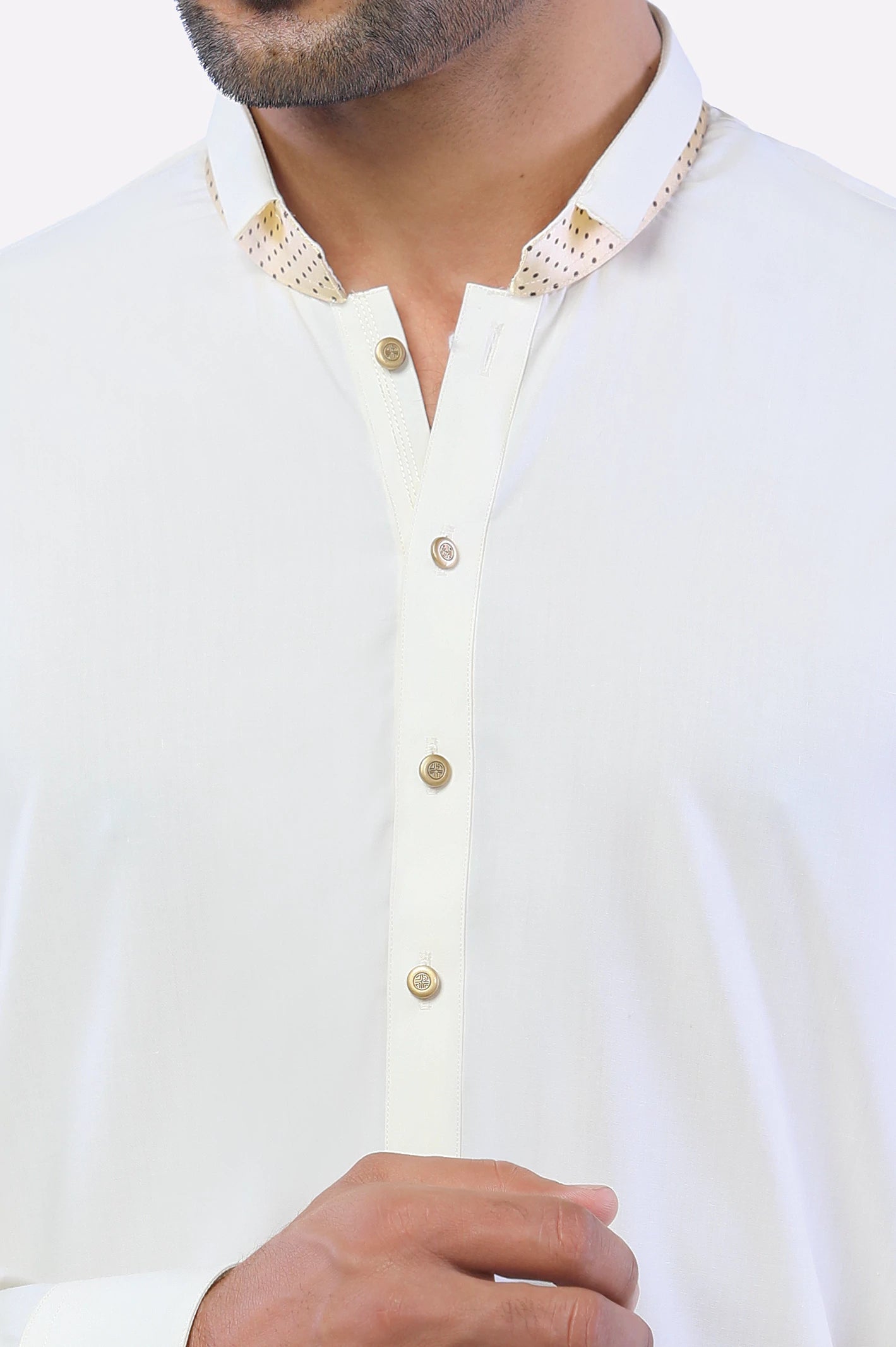 Cream Wash & Wear Shalwar Kameez - Image 3