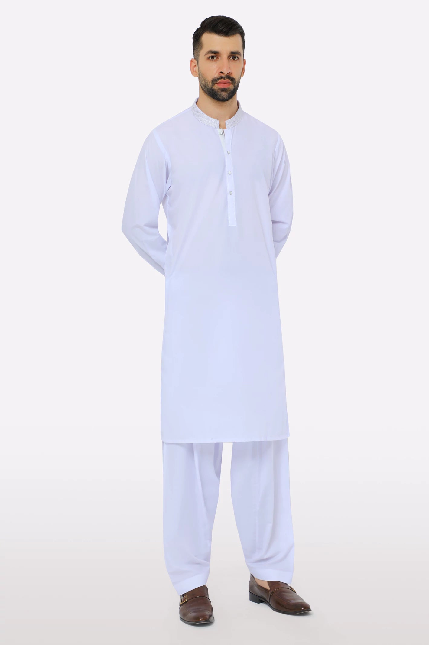 White Wash & Wear Shalwar Kameez - Image 2