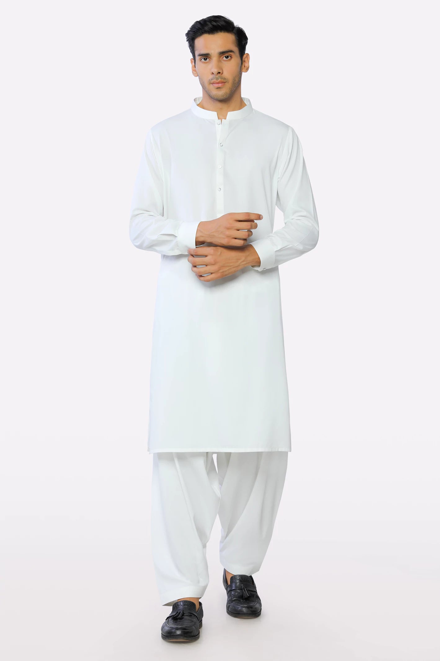 Off White Wash & Wear Shalwar Kameez - Image 5