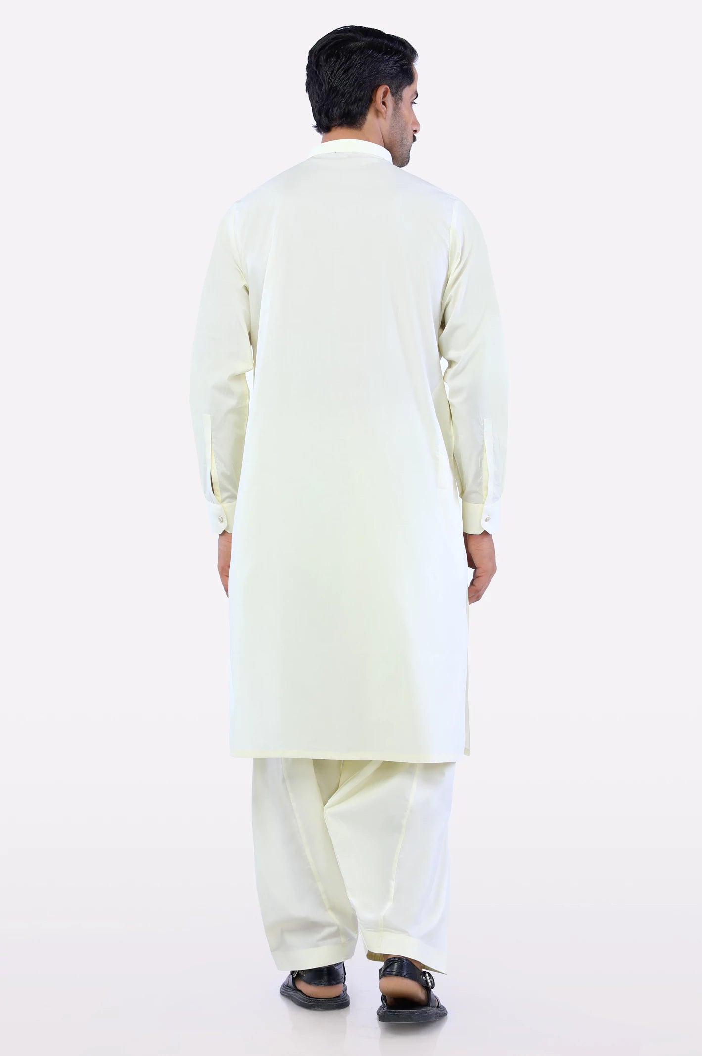 Cream Cotton Shalwar Kameez - Image 3