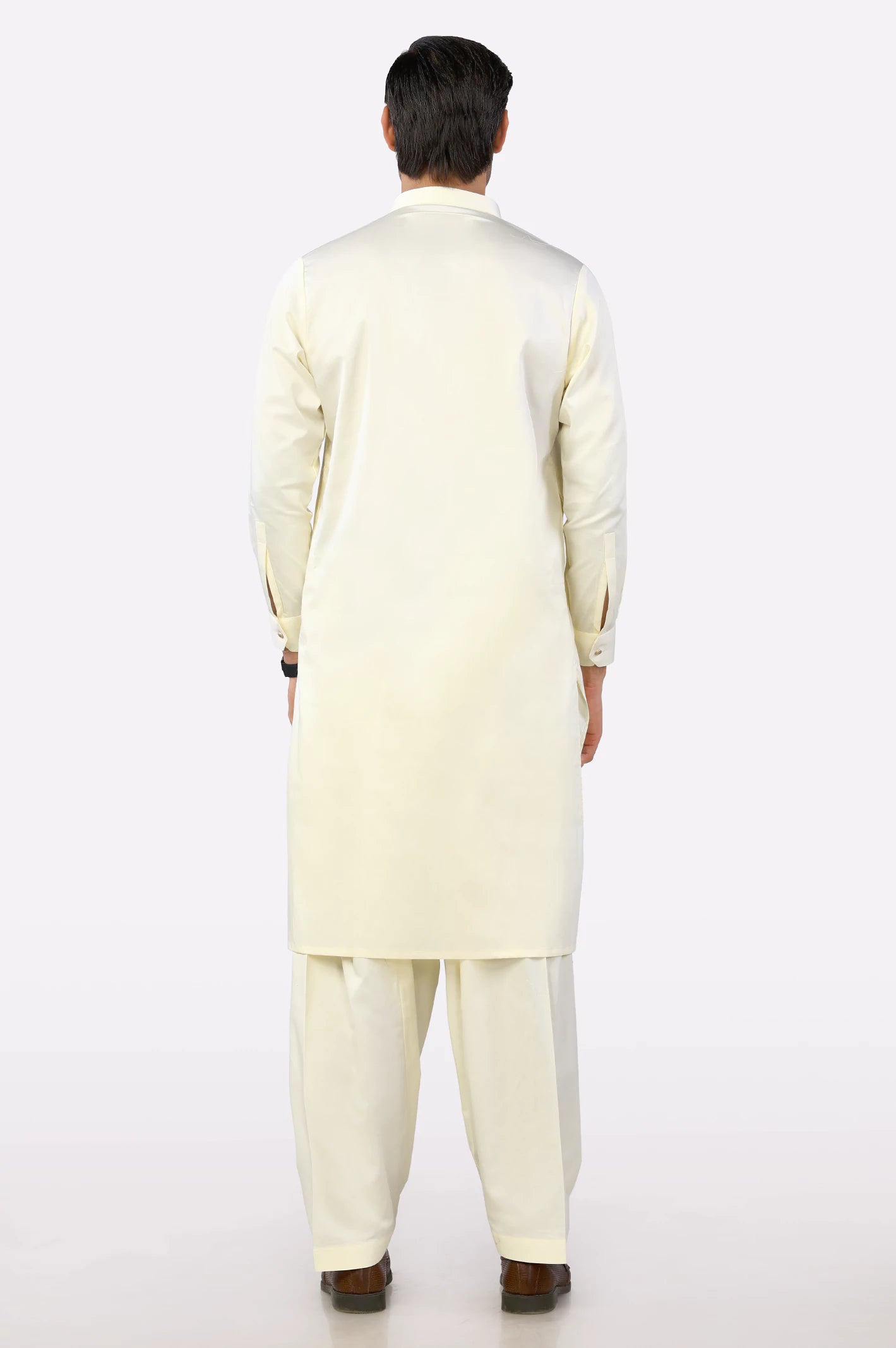 Cream Cotton Shalwar Kameez - Image 3