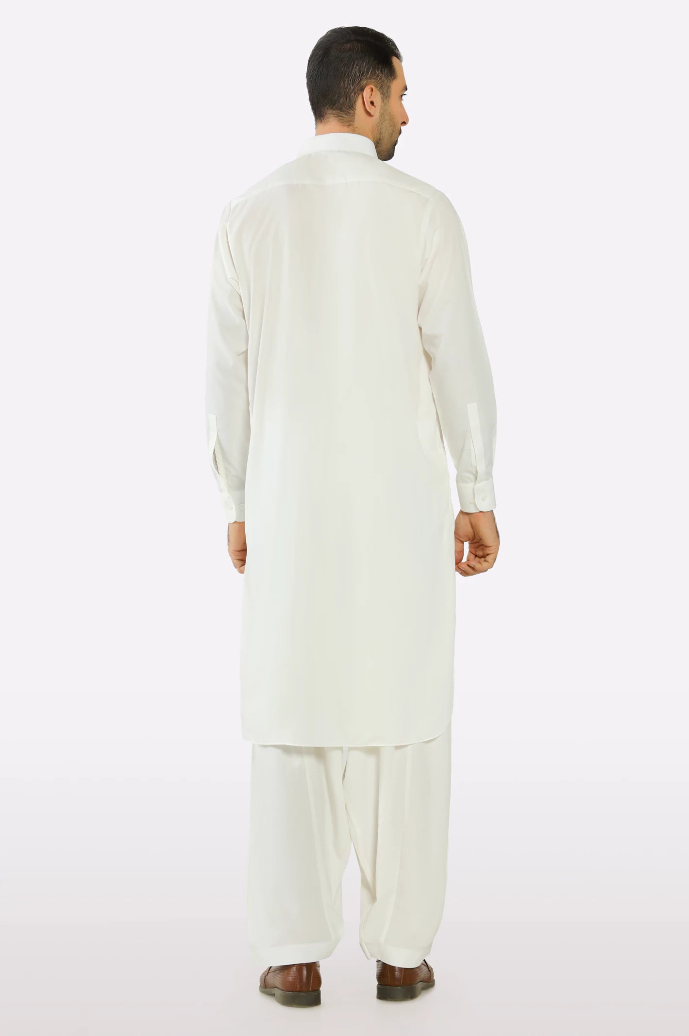 Off White Wash & Wear Shalwar Kameez - Image 3