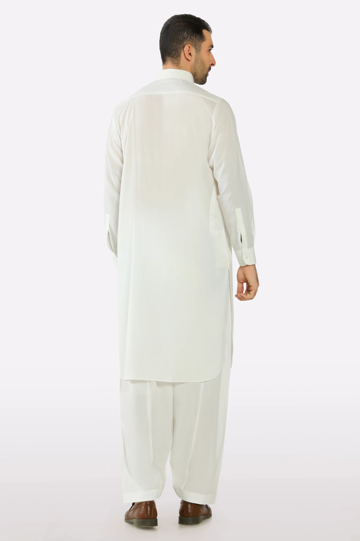 Off White Wash & Wear Shalwar Kameez - Image 2