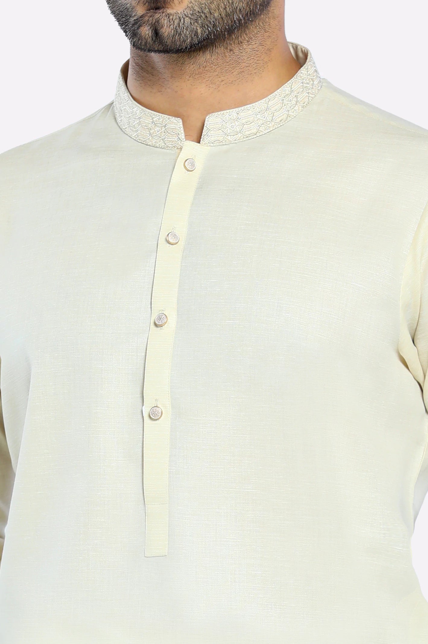 Cream Wash & Wear Shalwar Kameez - Image 3
