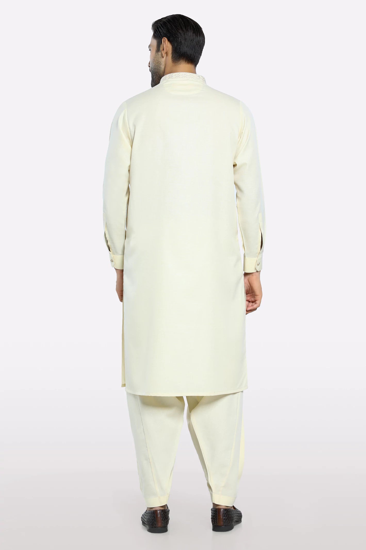 Cream Wash & Wear Shalwar Kameez - Image 4