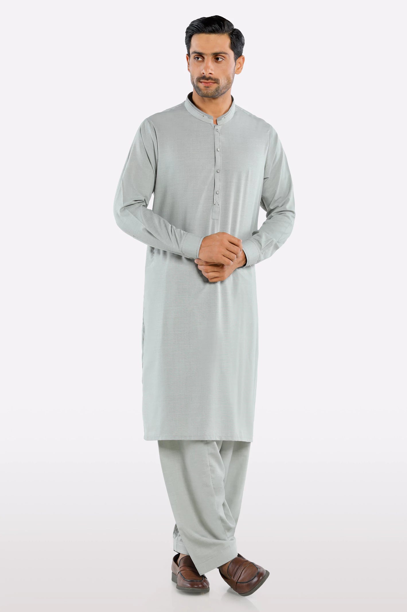Light Green Wash & Wear Shalwar Kameez - Image 2