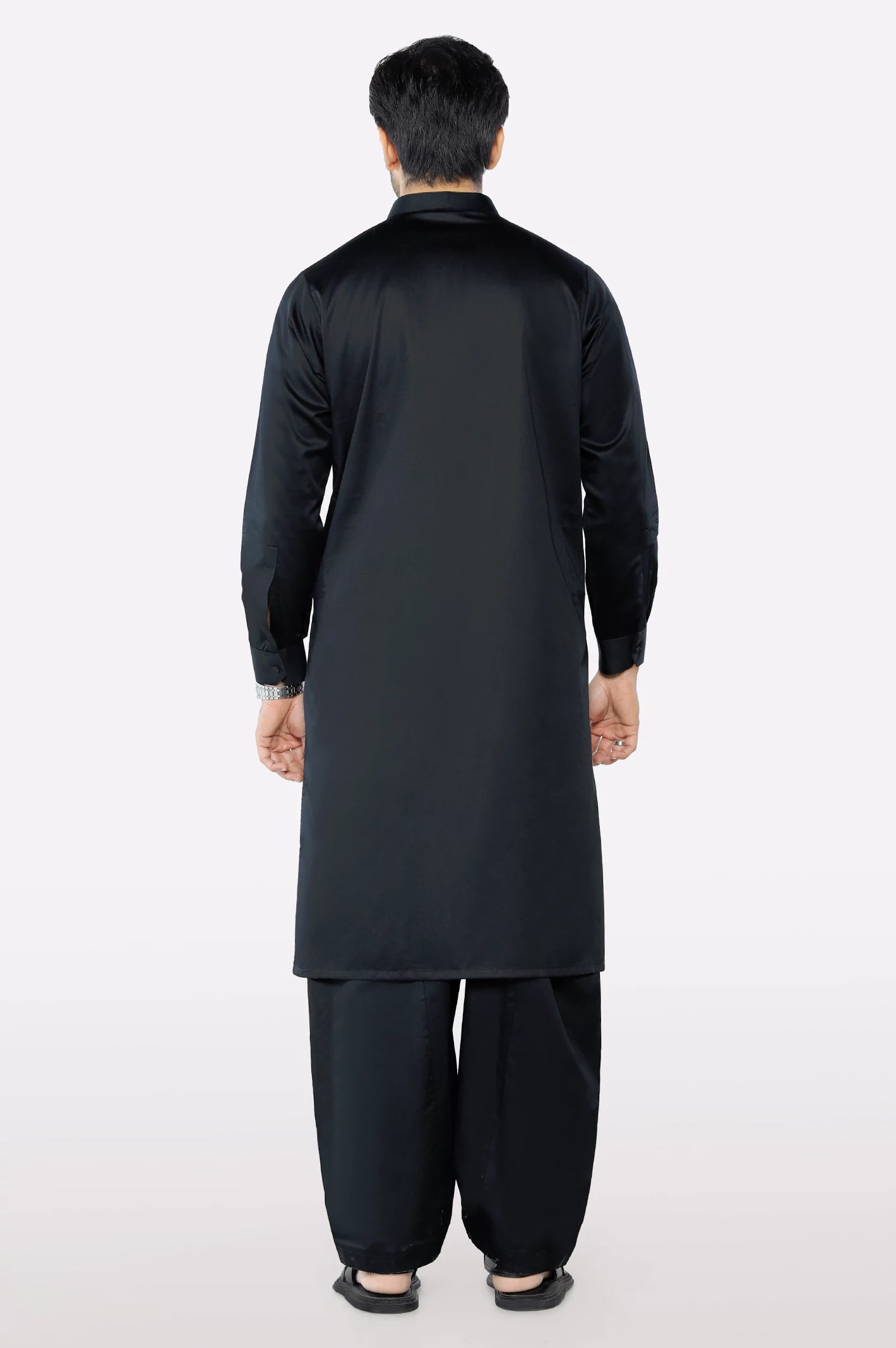 Black Cotton Shalwar Kameez - Image 4
