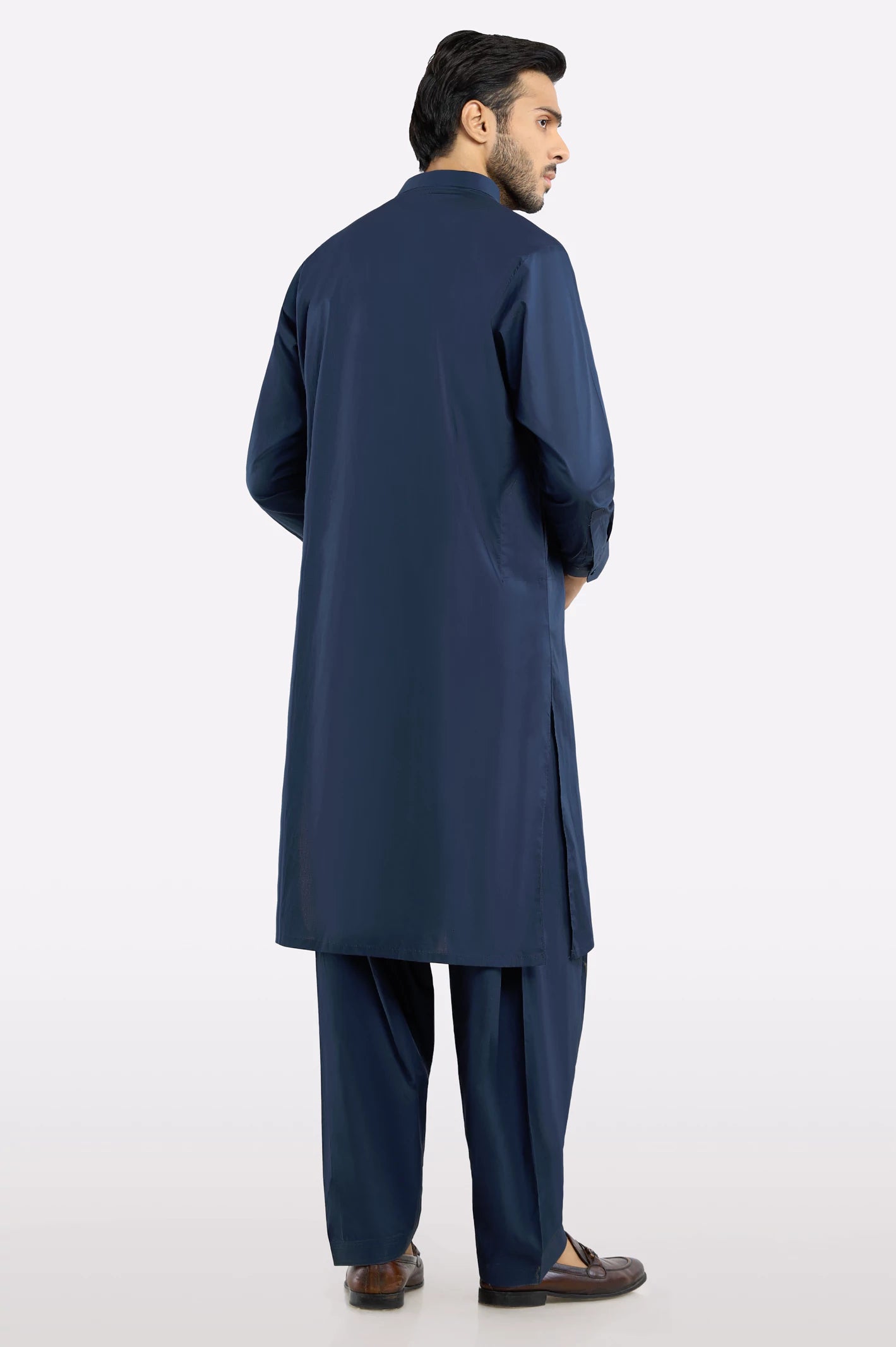 Navy Blue Cotton Shalwar Kameez - Image 4