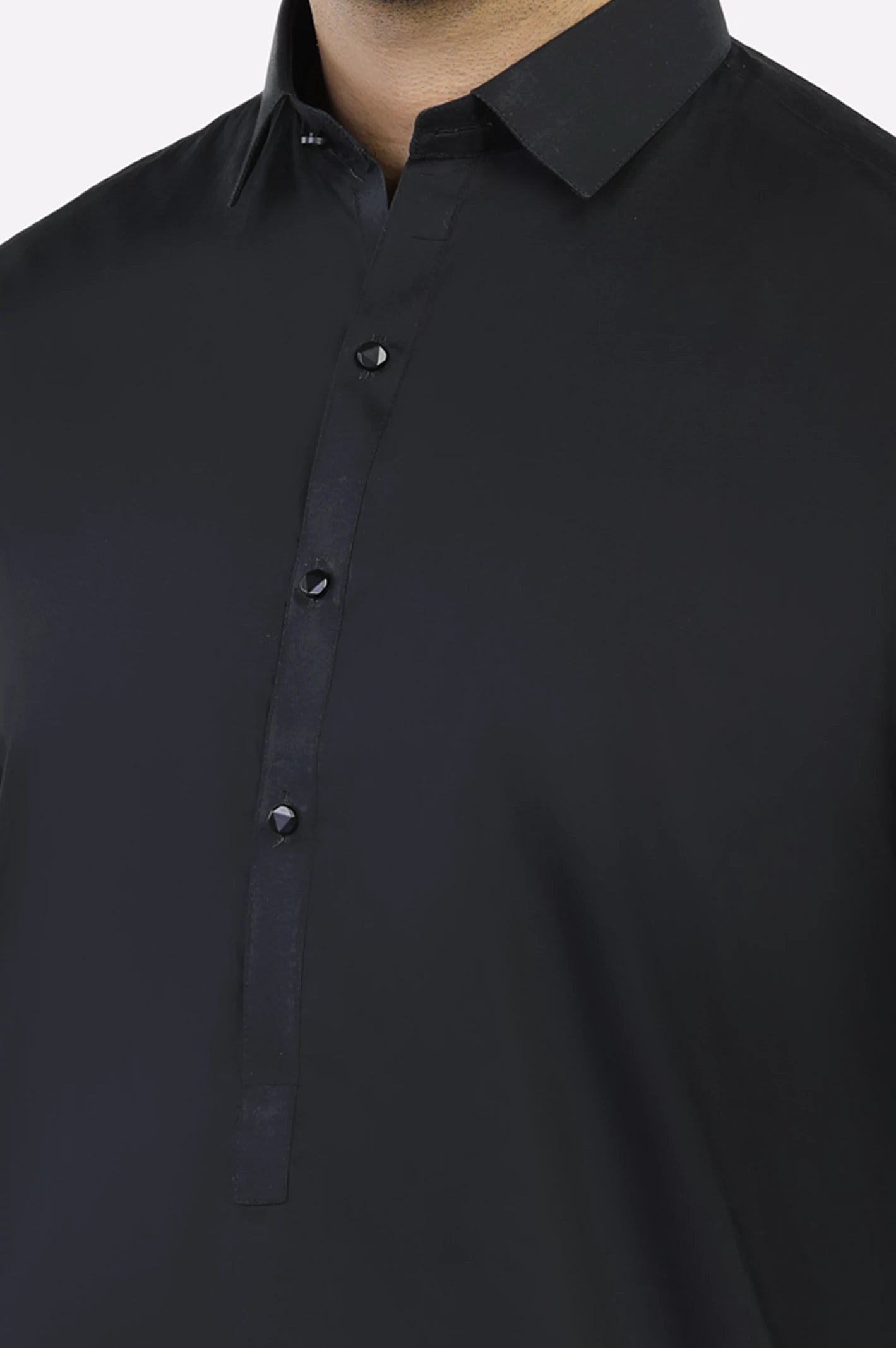 Black Cotton Shalwar Kameez - Image 3