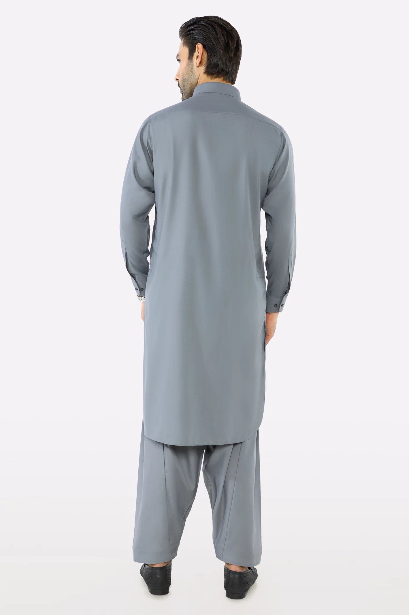 Grey Wash & Wear Shalwar Kameez - Image 4