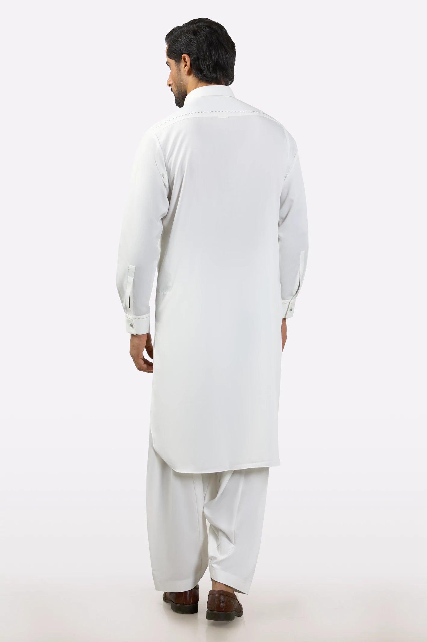 Off White Wash & Wear Shalwar Kameez - Image 3