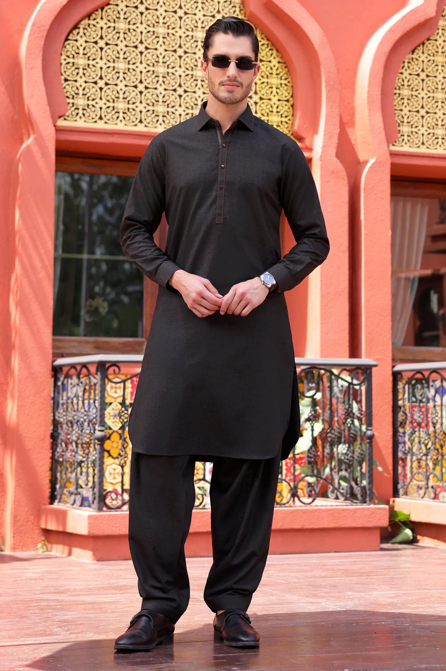Dark Green Wash & Wear Shalwar Kameez - Image 2