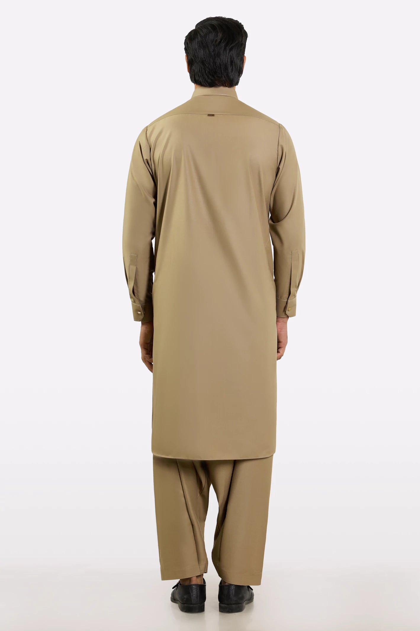 Khaki Wash & Wear Shalwar Kameez - Image 3