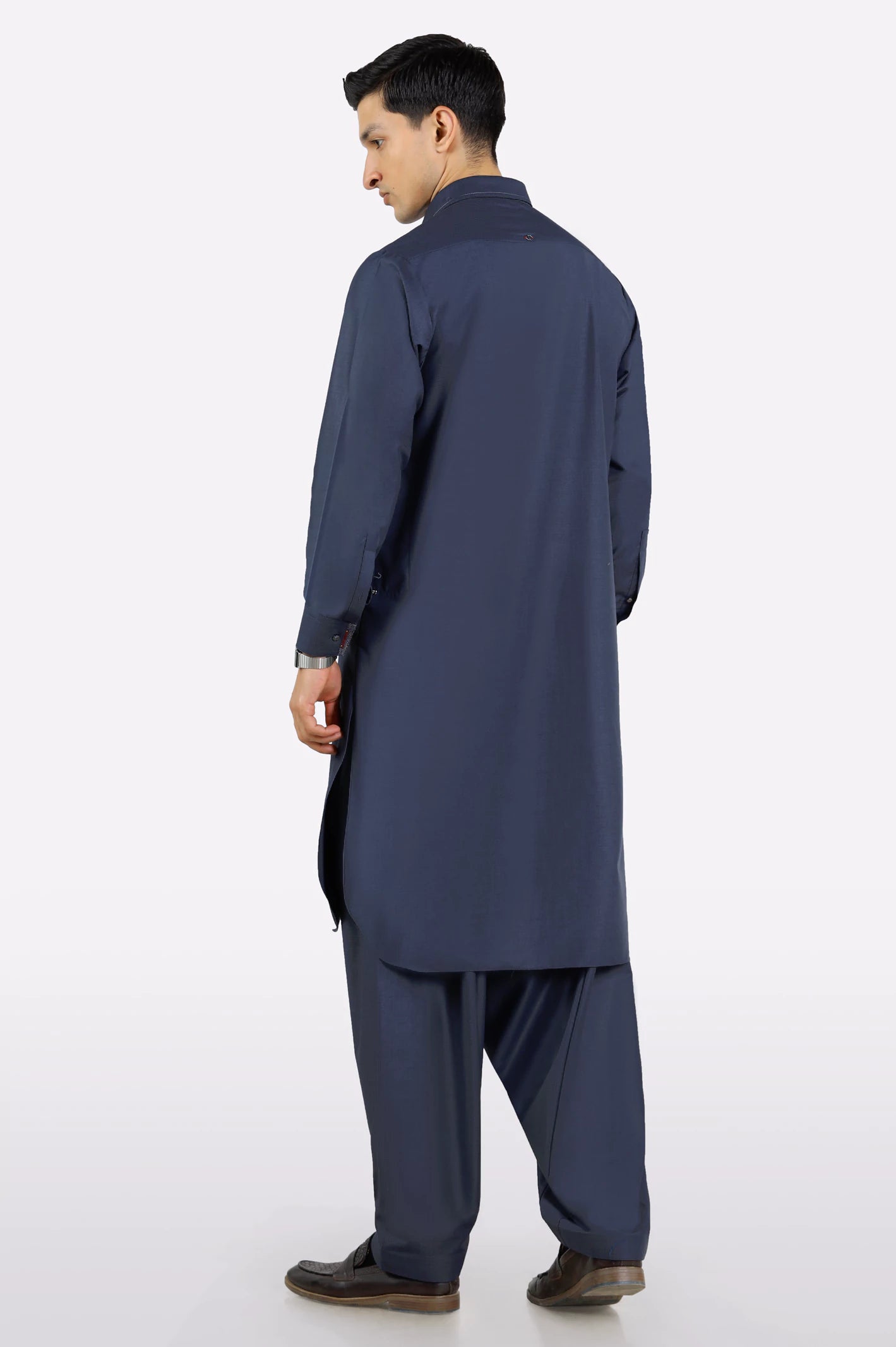 Blue Wash & Wear Shalwar Kameez - Image 4