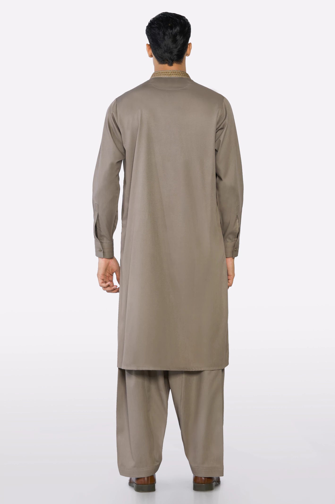 Light Brown Wash & Wear Shalwar Kameez - Image 4