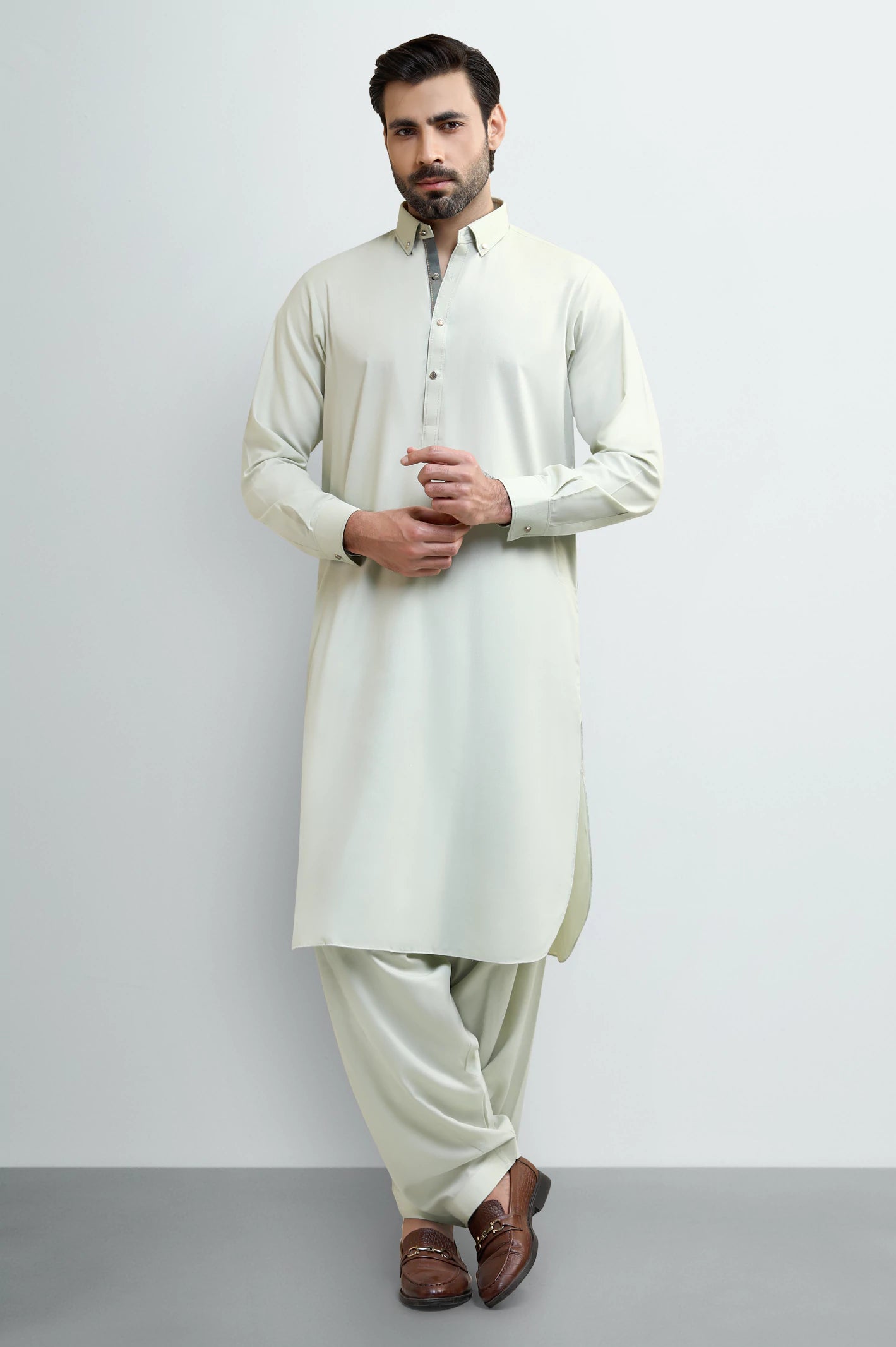 Light Green Wash & Wear Shalwar Kameez - Image 2