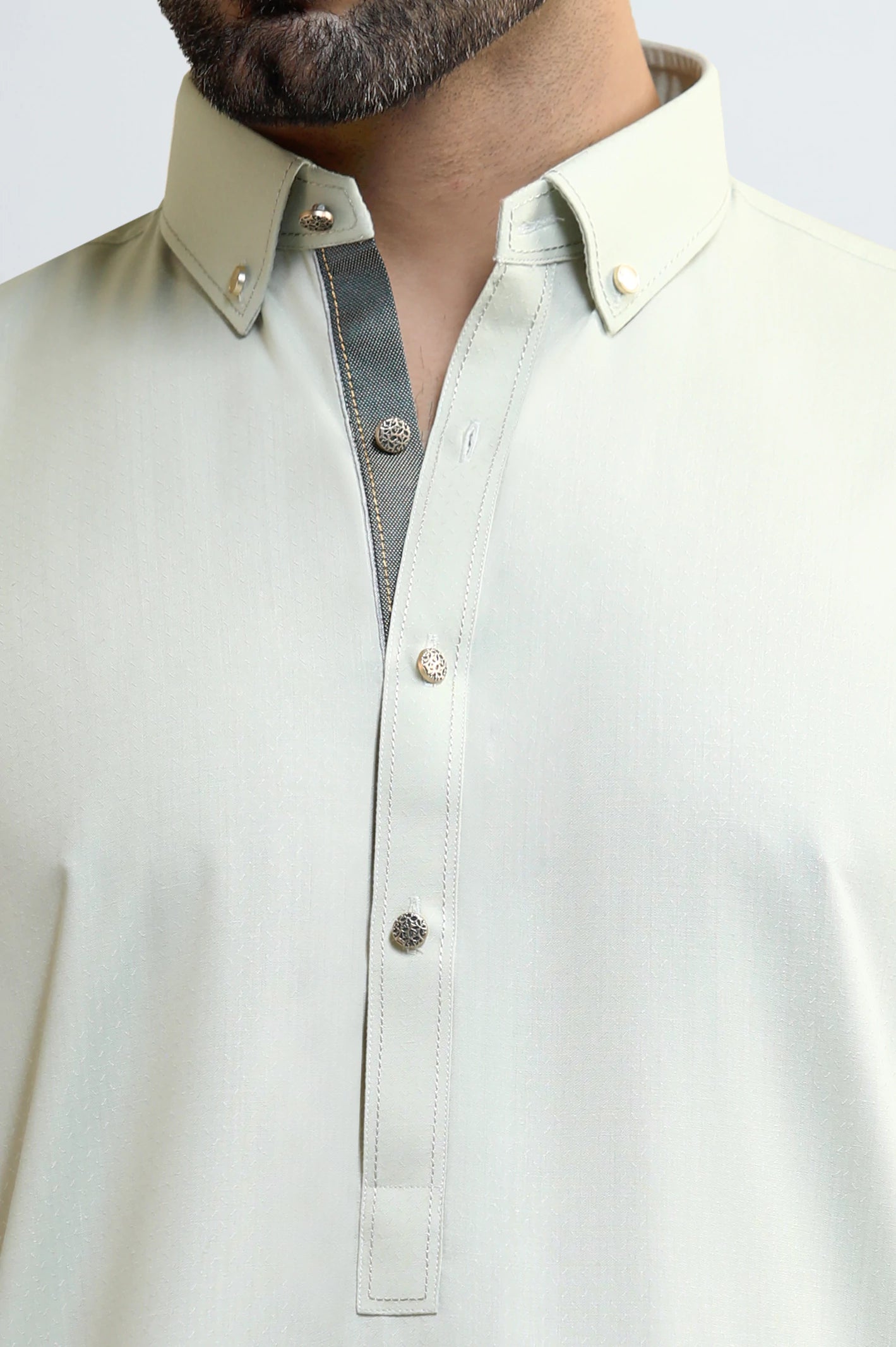 Light Green Wash & Wear Shalwar Kameez - Image 3