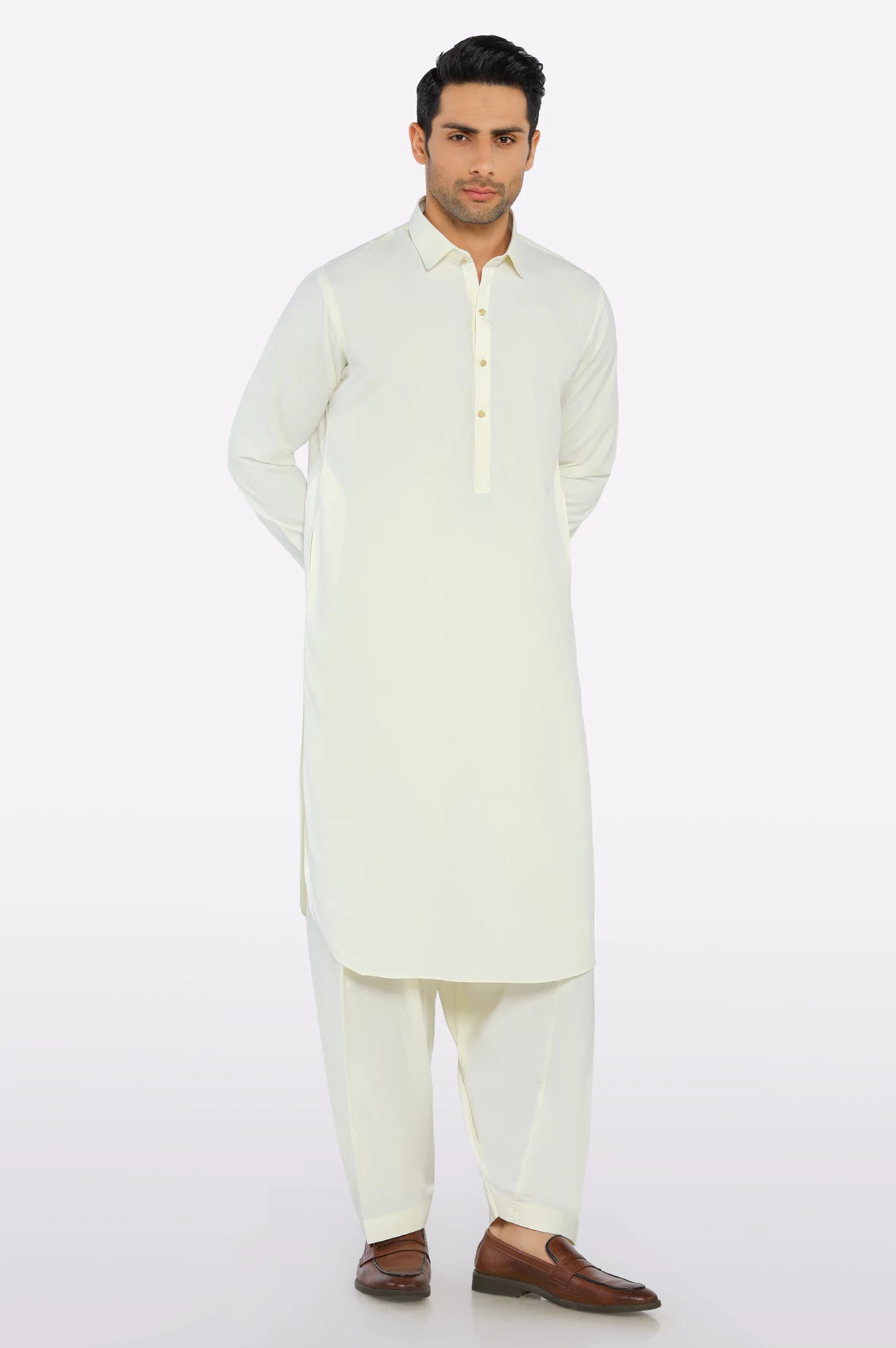 Cream Boski Shalwar Kameez - Image 2