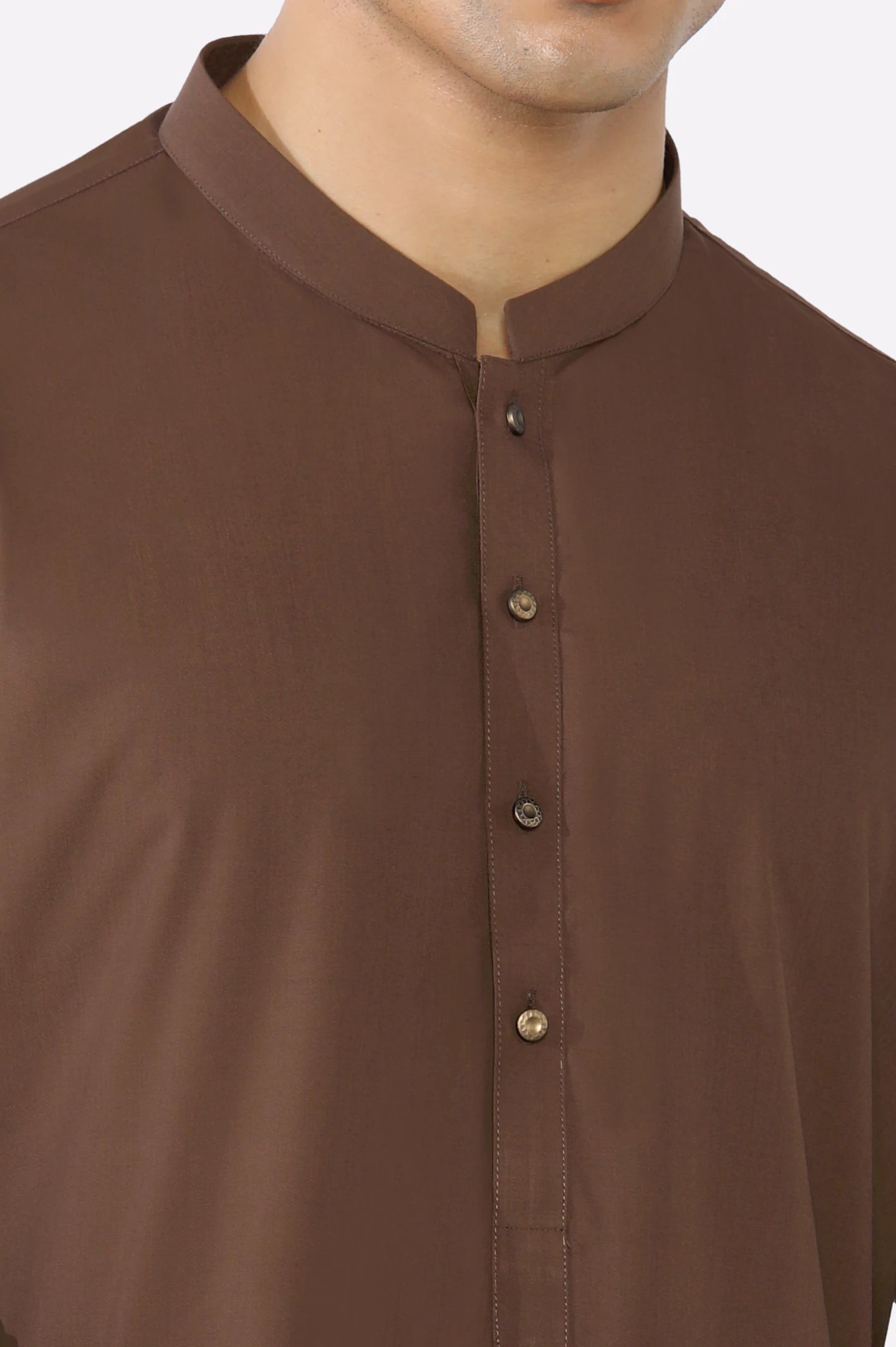 Brown Wash & Wear Shalwar Kameez - Image 3