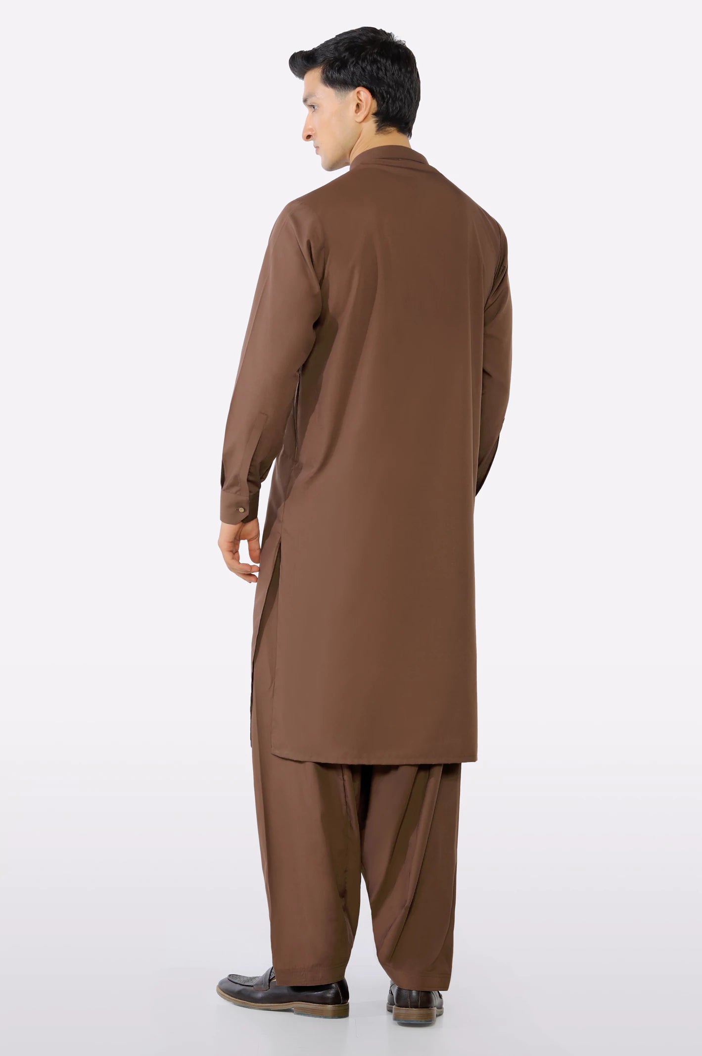 Brown Wash & Wear Shalwar Kameez - Image 4