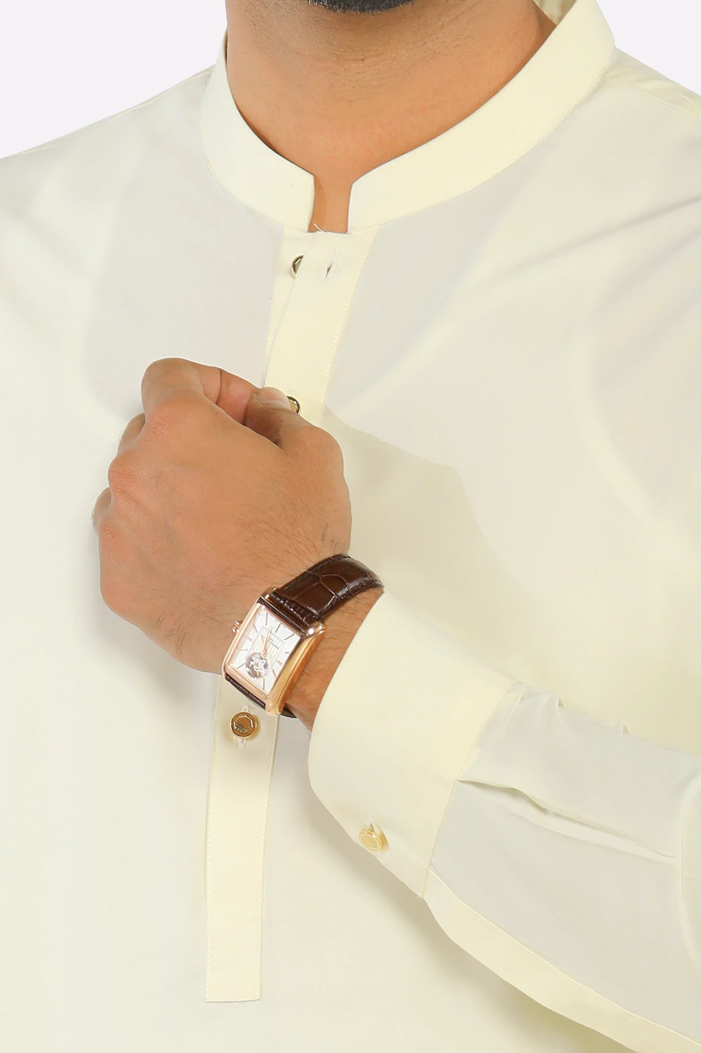 Cream Wash & Wear Shalwar Kameez - Image 3
