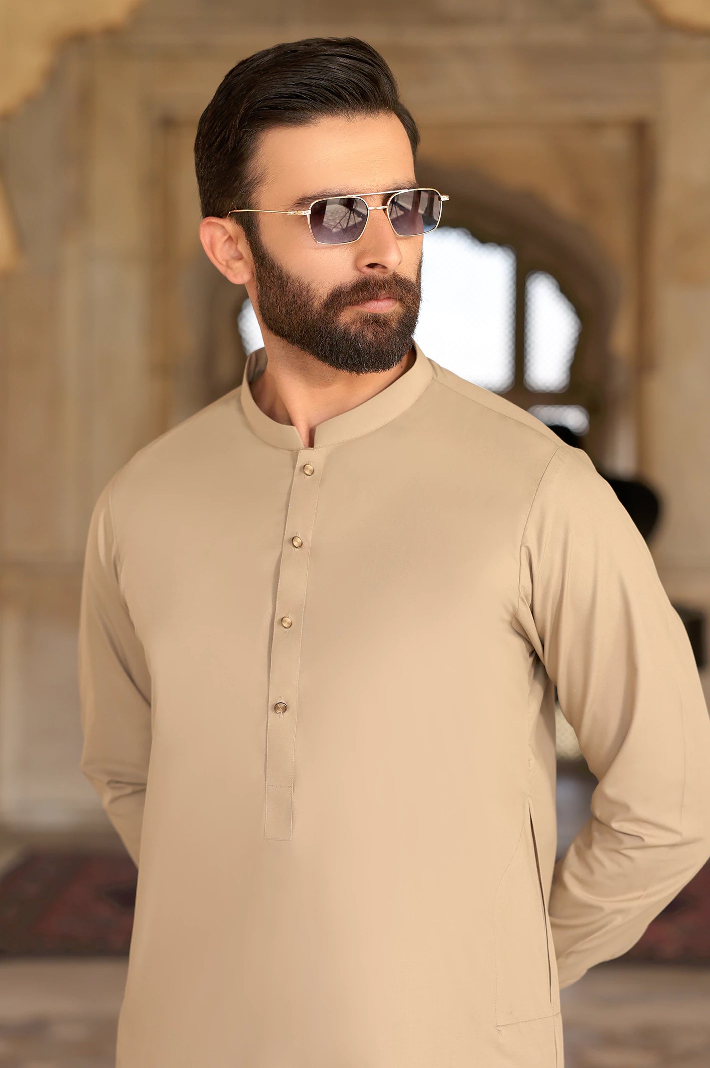 Fawn Wash & Wear Shalwar Kameez - Image 3