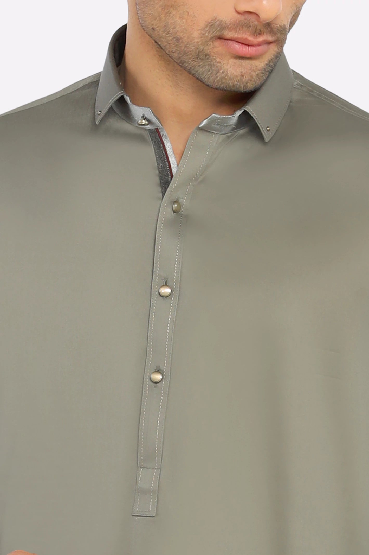 Dark Green Cotton Shalwar Kameez - Image 3