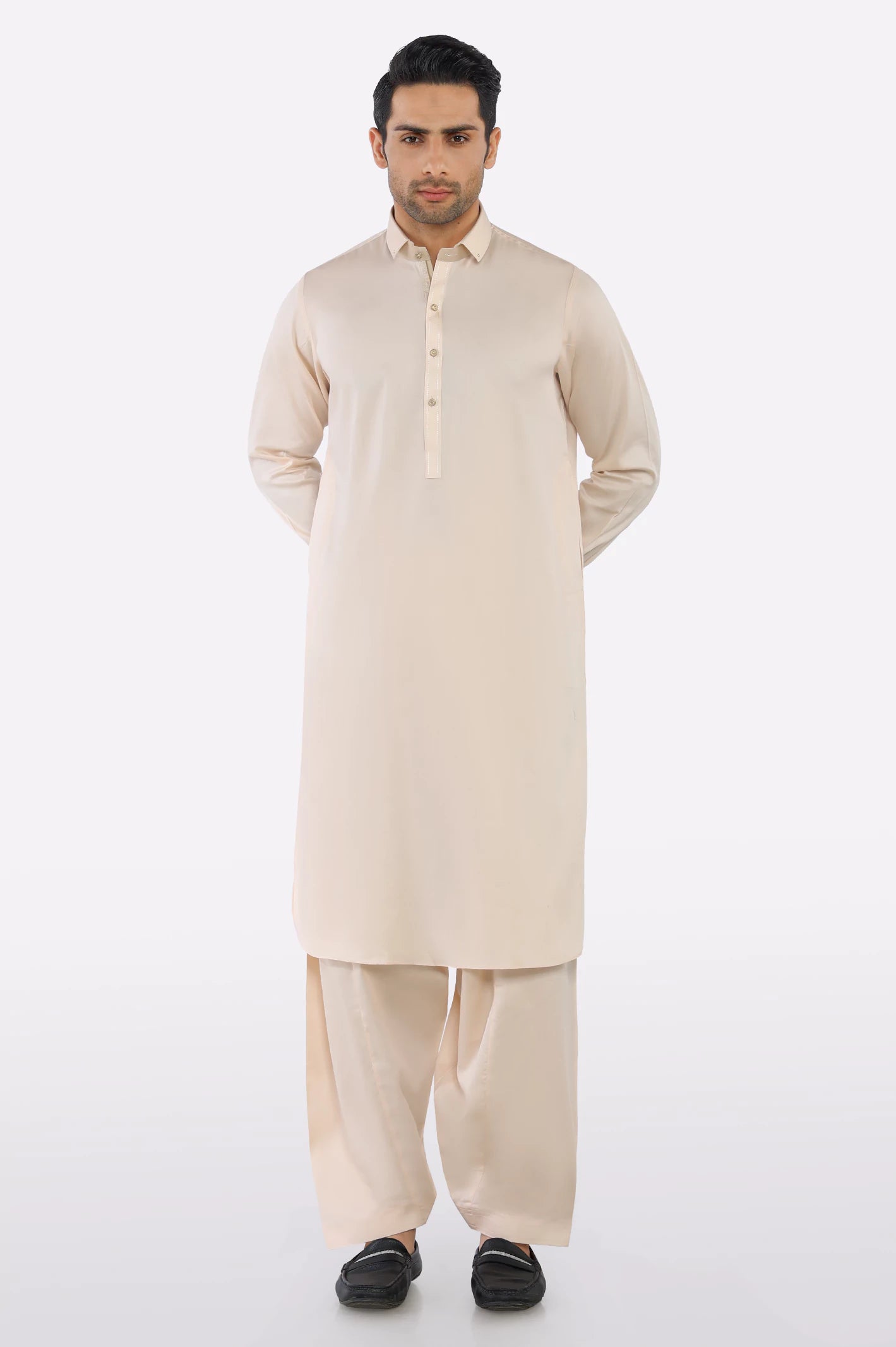 Peach Cotton Shalwar Kameez - Image 2