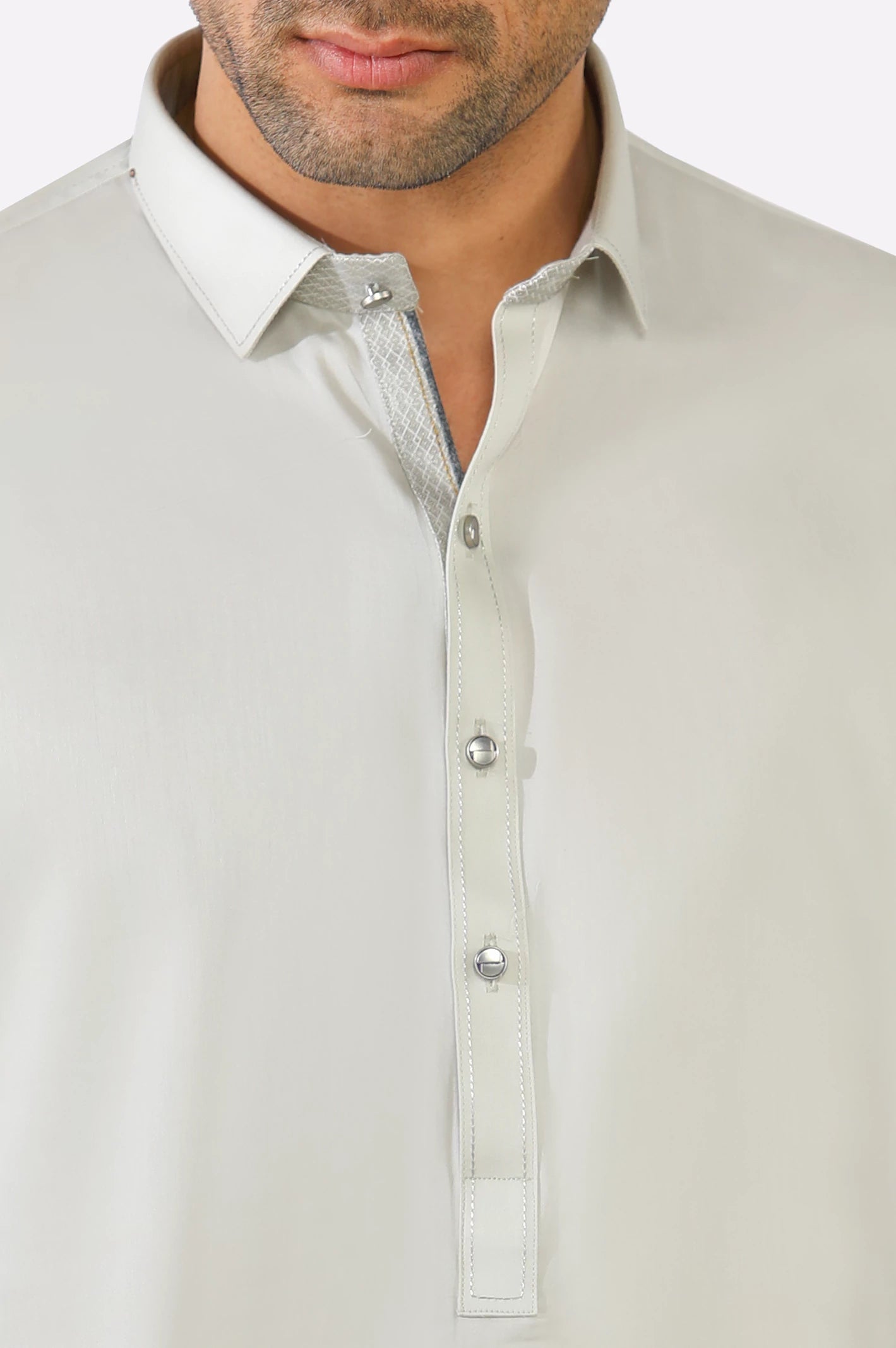 Light Grey Cotton Shalwar Kameez - Image 3