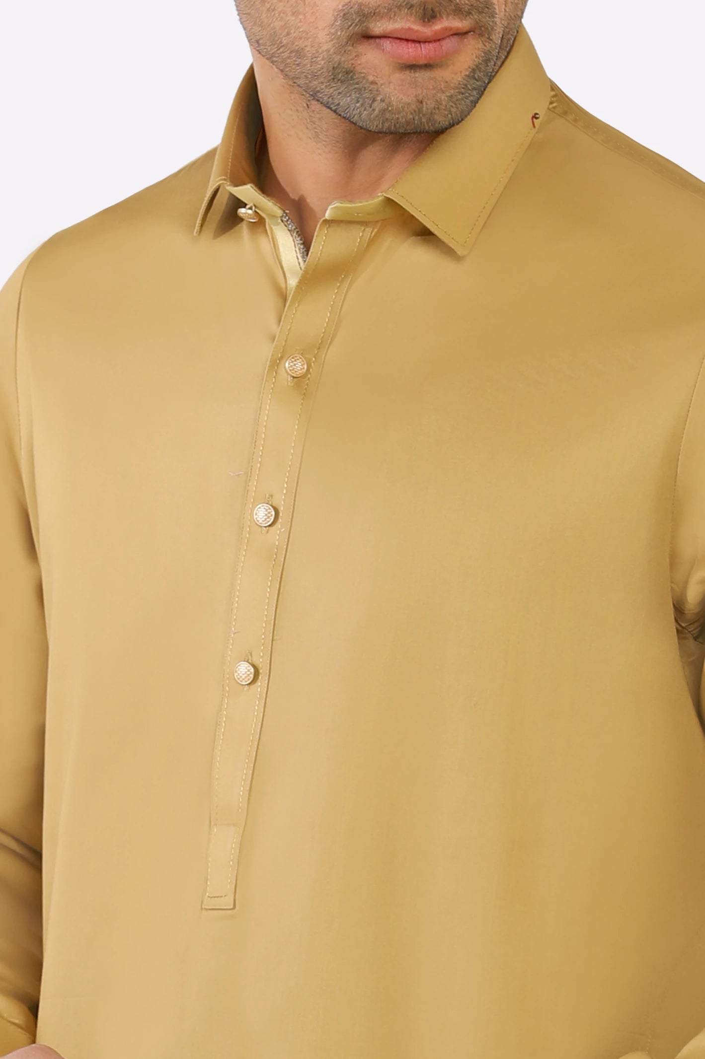 Mustard Cotton Shalwar Kameez - Image 3
