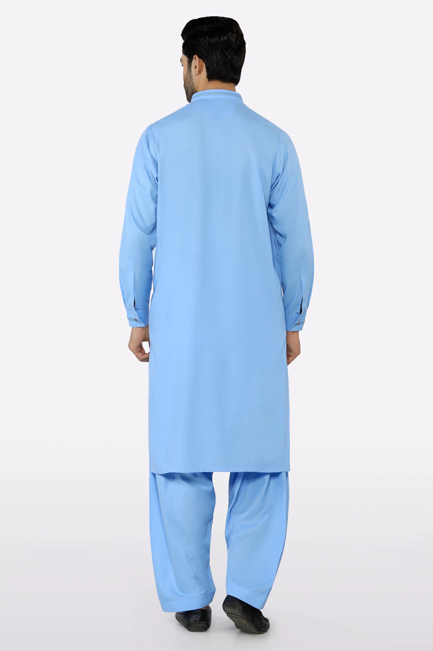 Sky Blue Wash & Wear Shalwar Kameez - Image 4