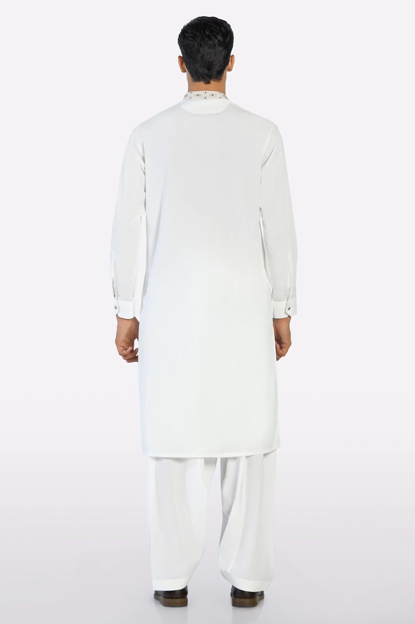 Off White Wash & Wear Shalwar Kameez - Image 4