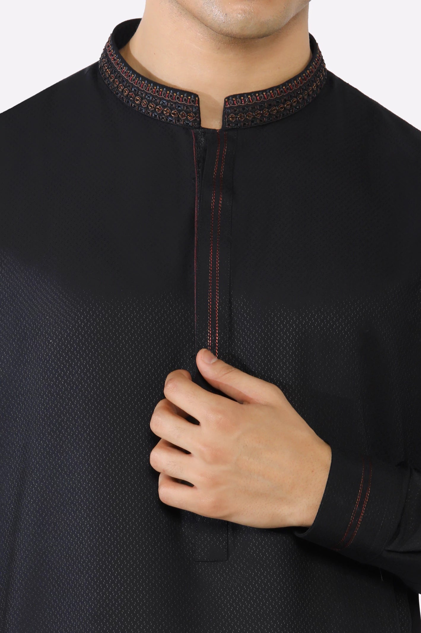 Black Wash & Wear Shalwar Kameez - Image 3