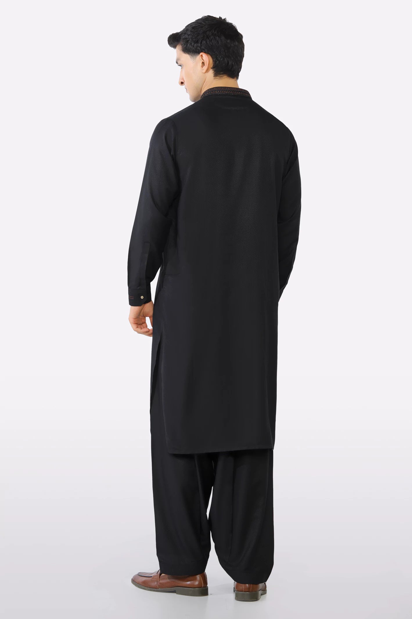 Black Wash & Wear Shalwar Kameez - Image 4