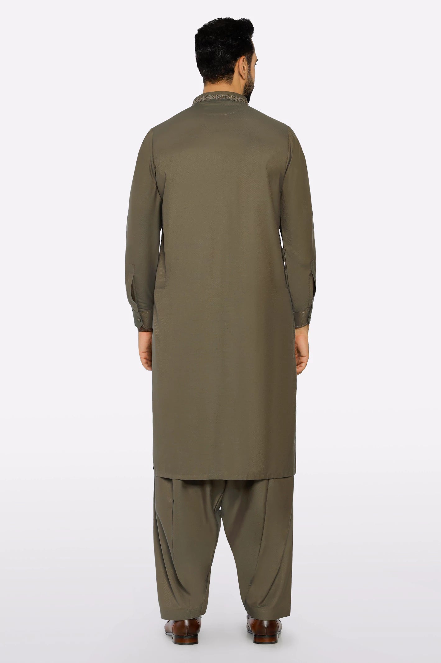 Dark Green Wash & Wear Shalwar Kameez - Image 4