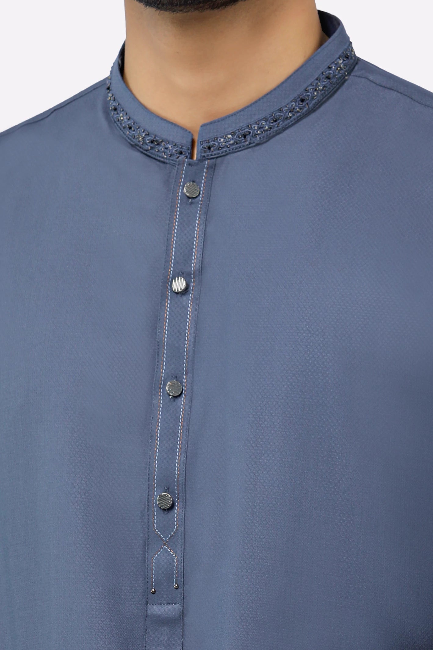 Grey Wash & Wear Shalwar Kameez - Image 3