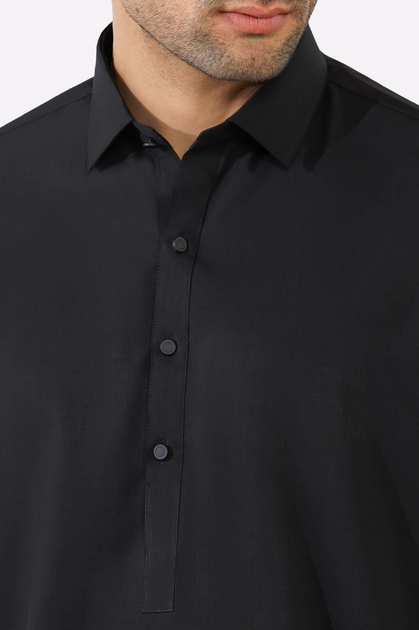Black Wash & Wear Shalwar Kameez - Image 3